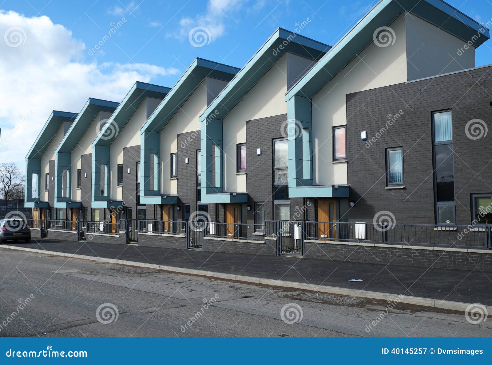 row of modern houses