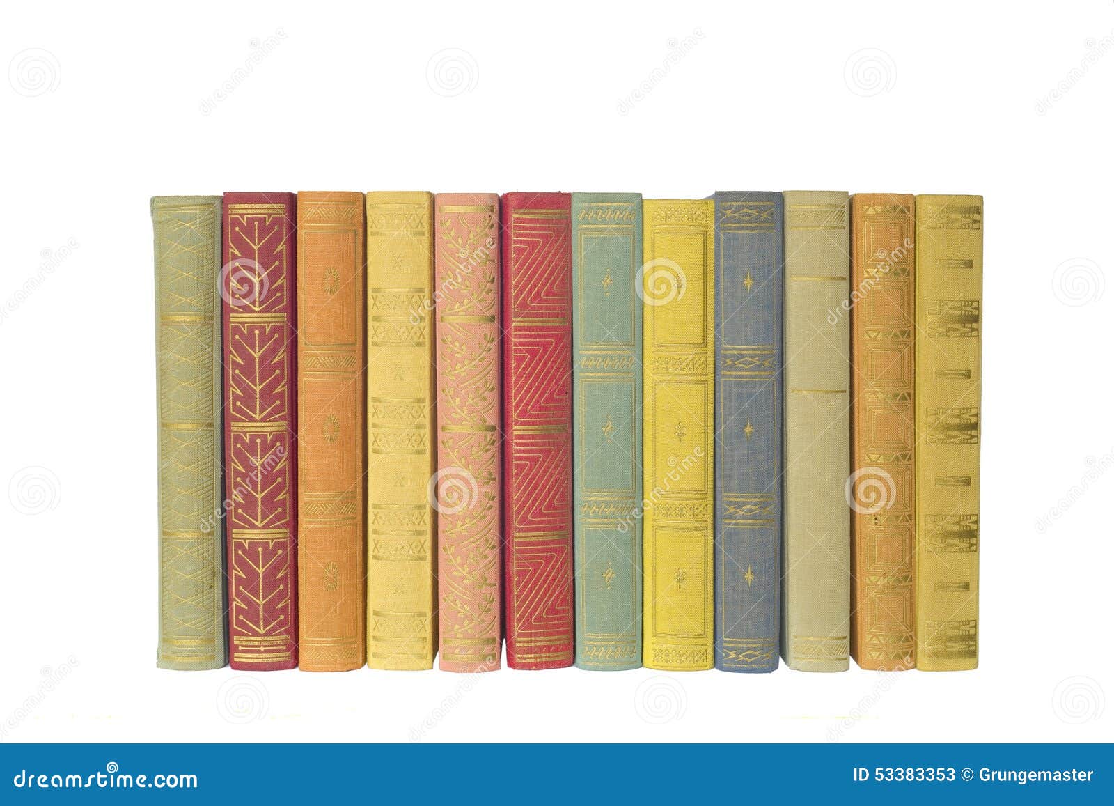 row of multicolored books,