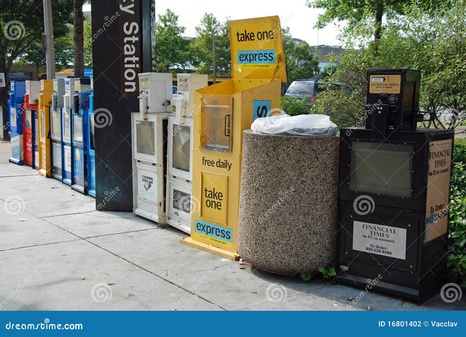Row of Newspaper Boxes on the Street Editorial Photography Image of