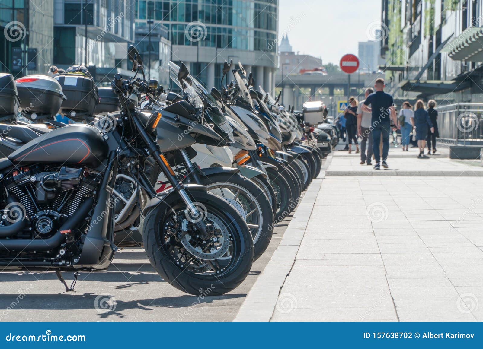 Motorcycles in the city stock photo. Image of sport 157638702
