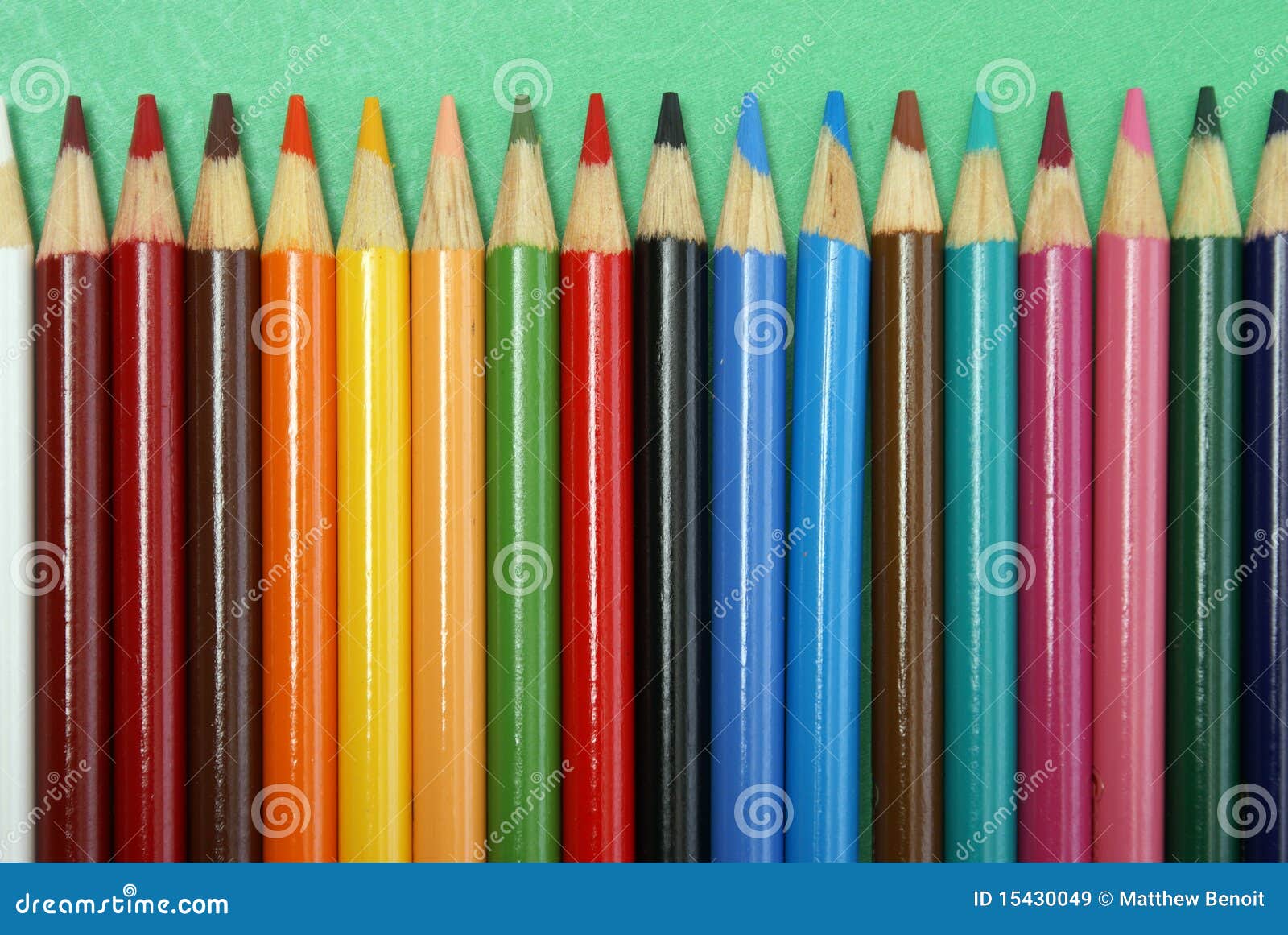 Row of Pencil Crayons stock image. Image of bright, supply - 15430049