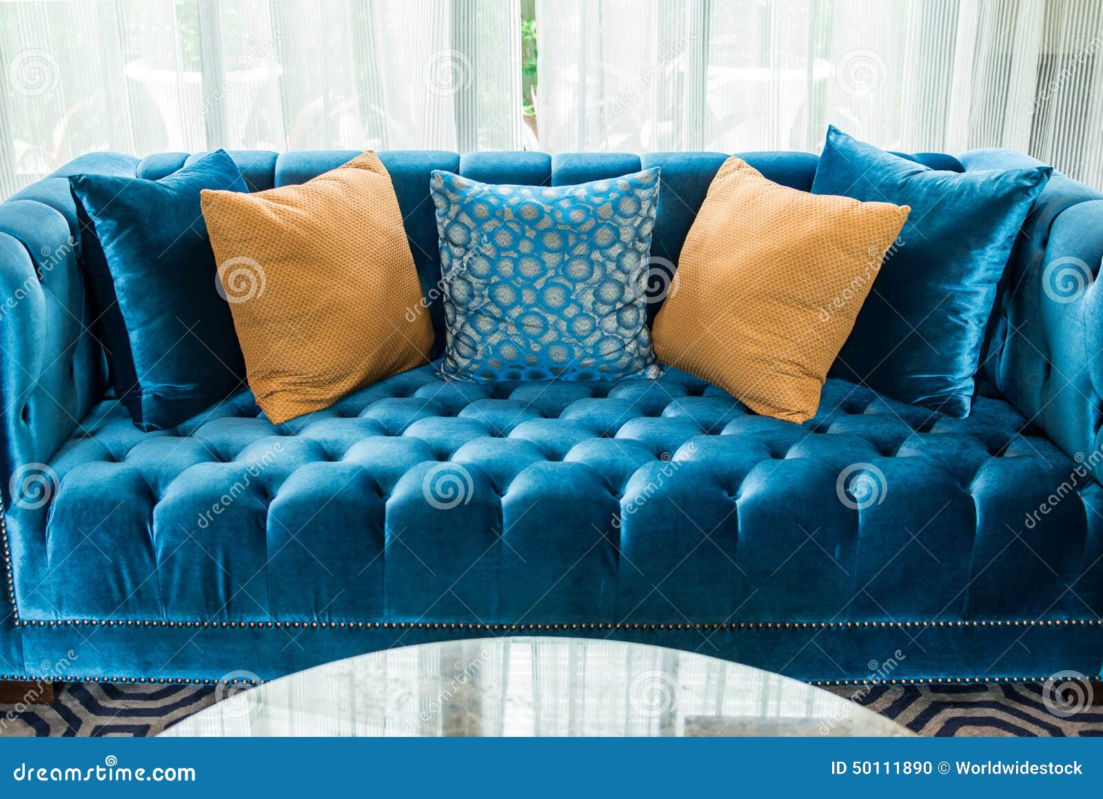 Row of Pillows on Sofa in Living Room Stock Photo Image of leather