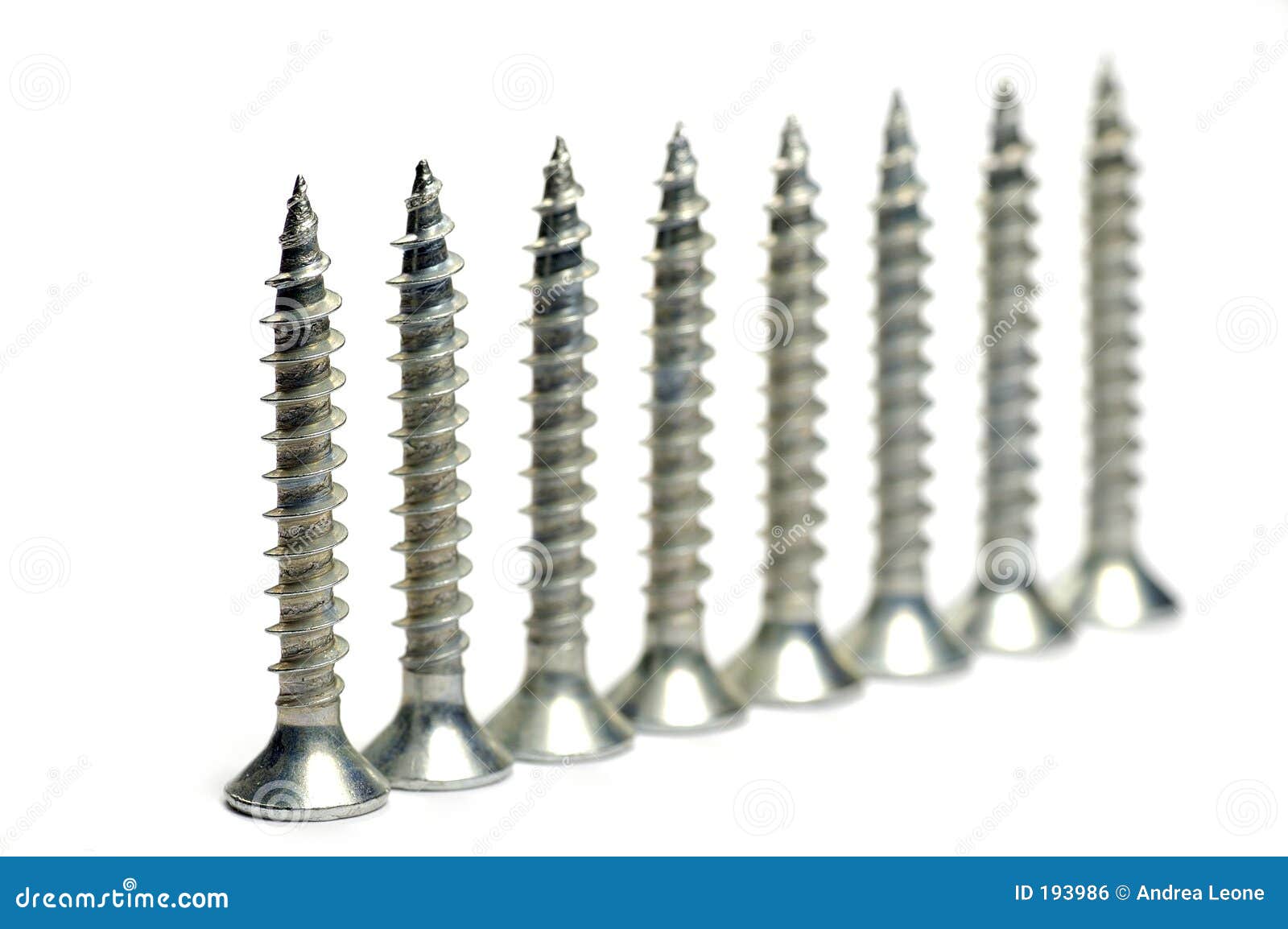 Row of Screws stock photo. Image of metallic, details, threaded 193986