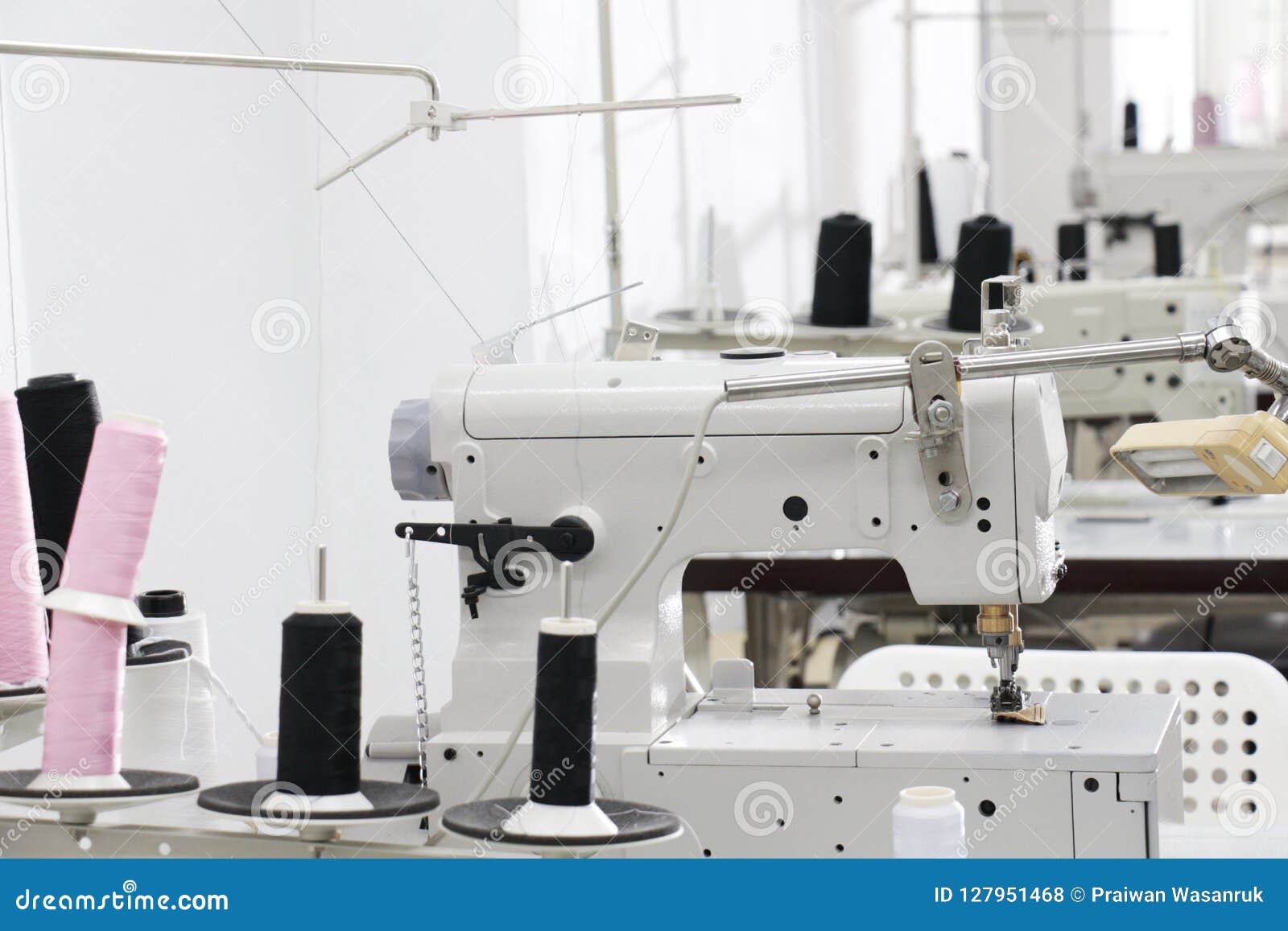 A Row of Sewing Machine in Tailor Workplace Stock Photo Image of
