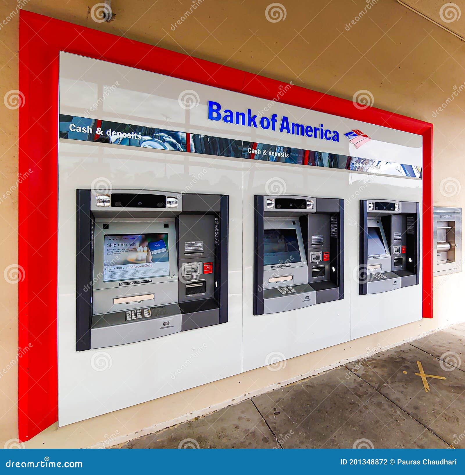 Bank of America ATM Machines Isolated Editorial Photography Image of