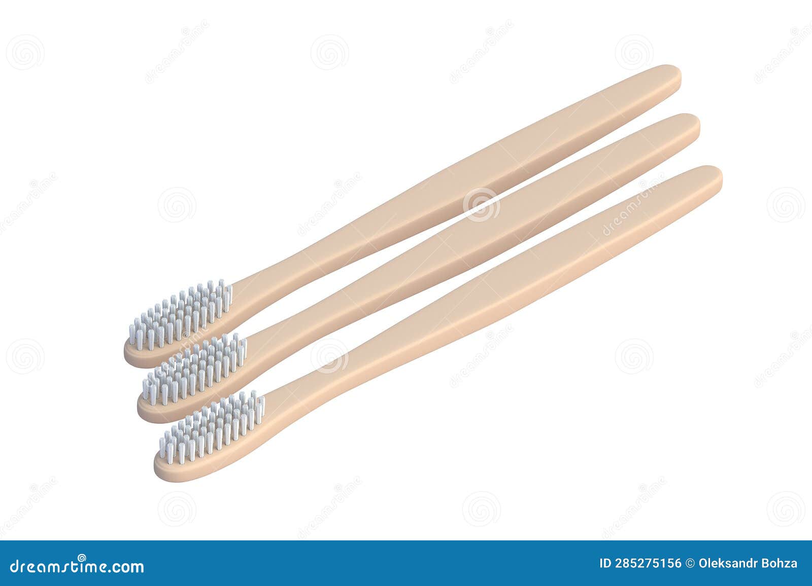 Row of Toothbrushes Isolated on White Background Stock Illustration