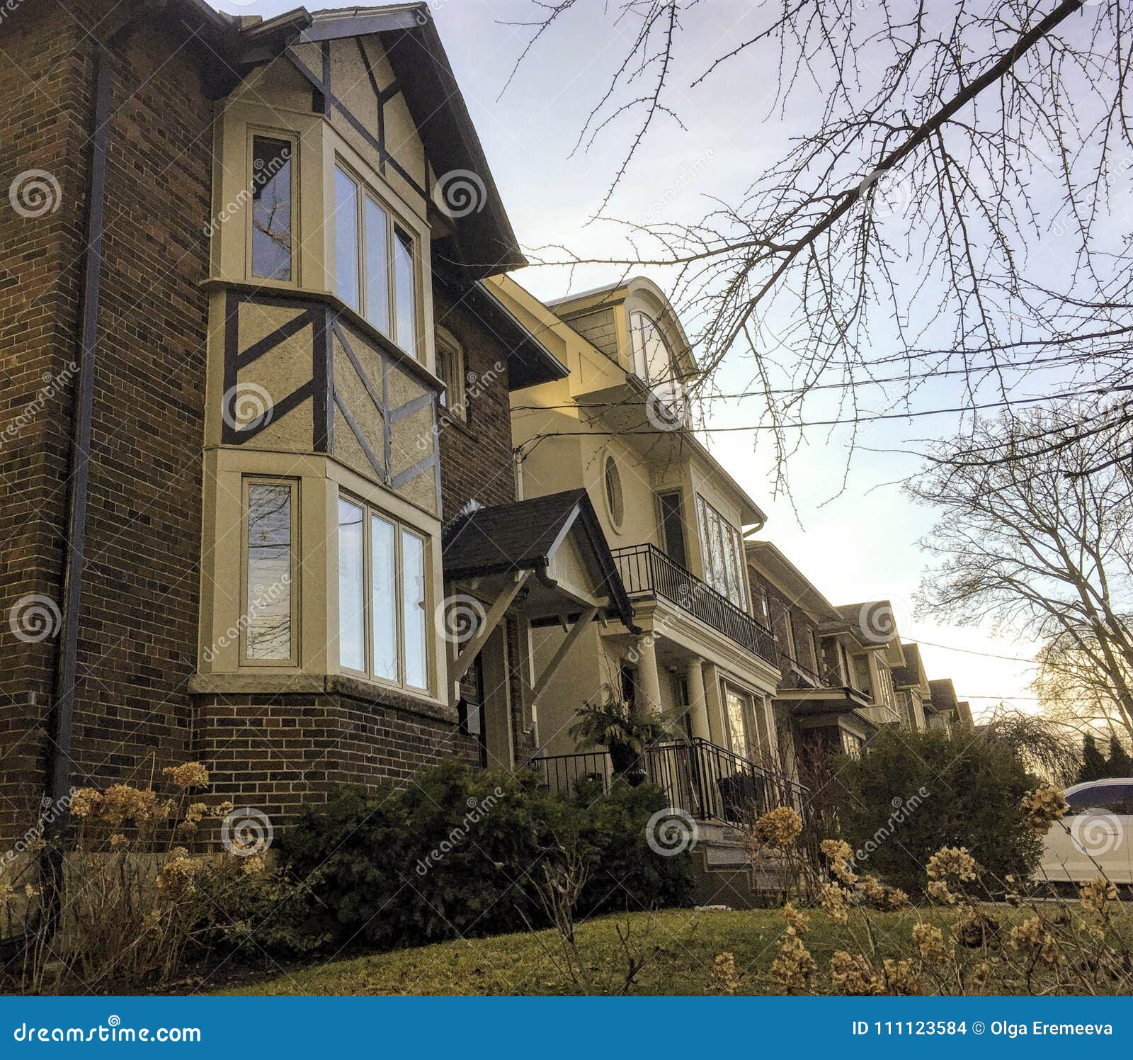 Row of Townhouses or Condominiums in Toronto Stock Photo Image of