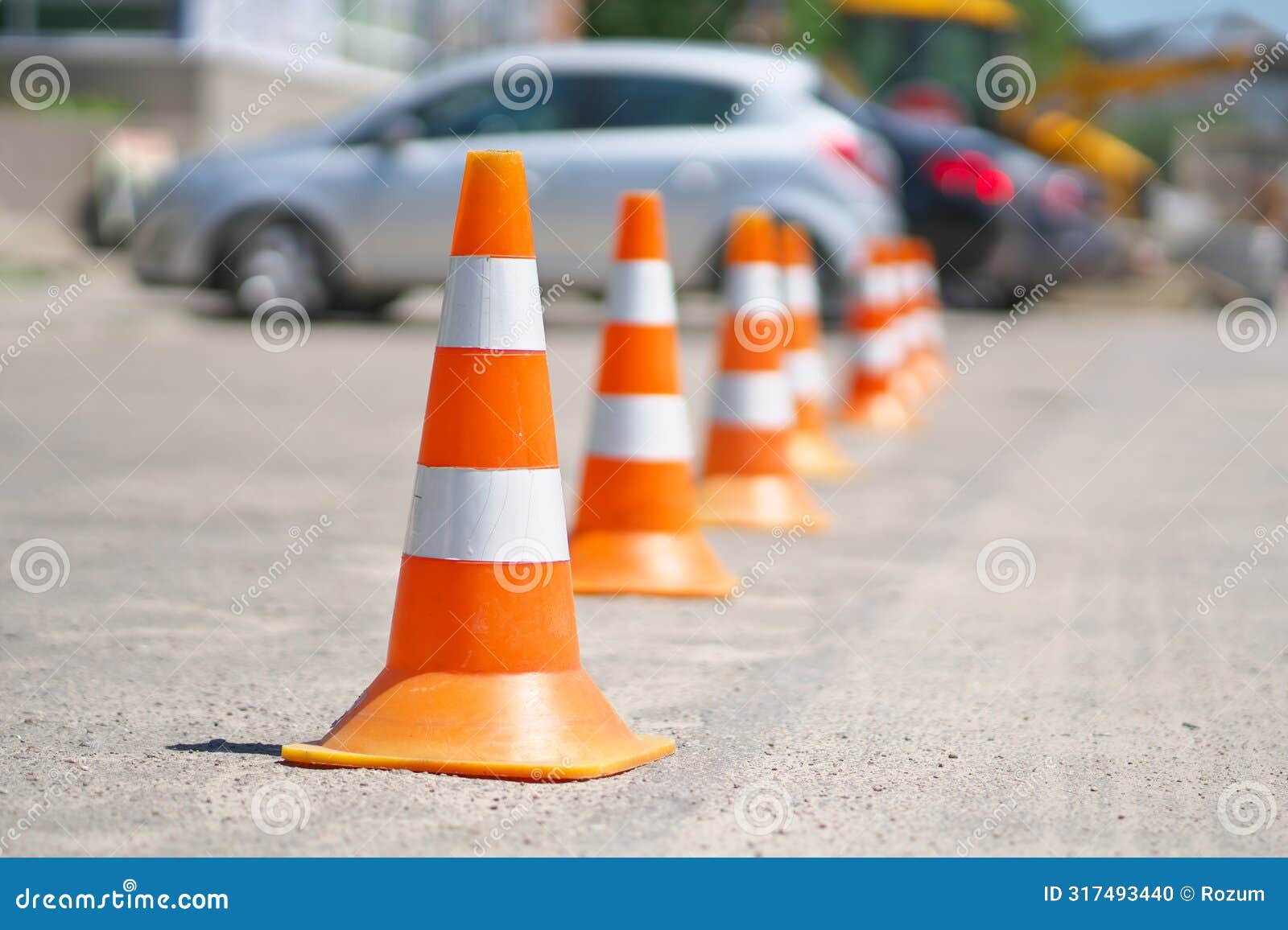 Row of Traffic cone stock photo. Image of plastic, danger - 317493440