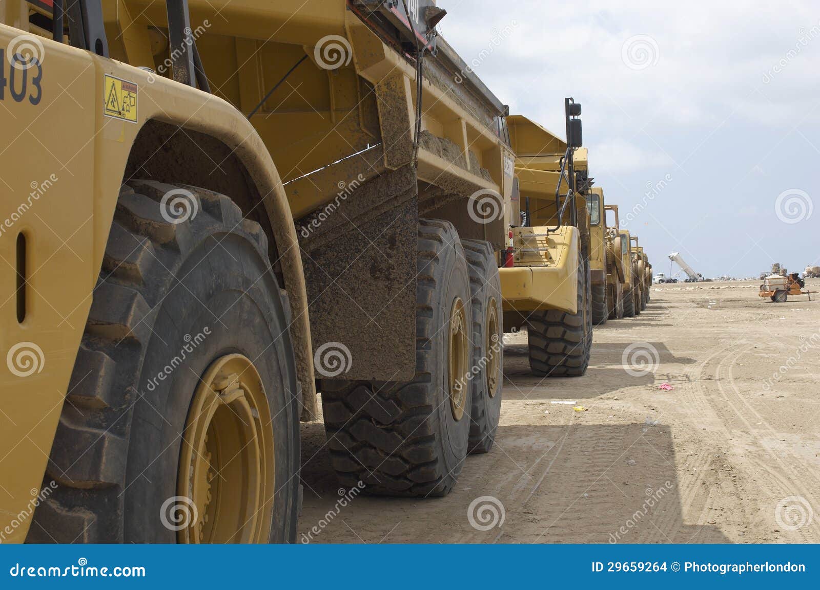 Row of Trucks at Landfill Site Stock Photo Image of equipment