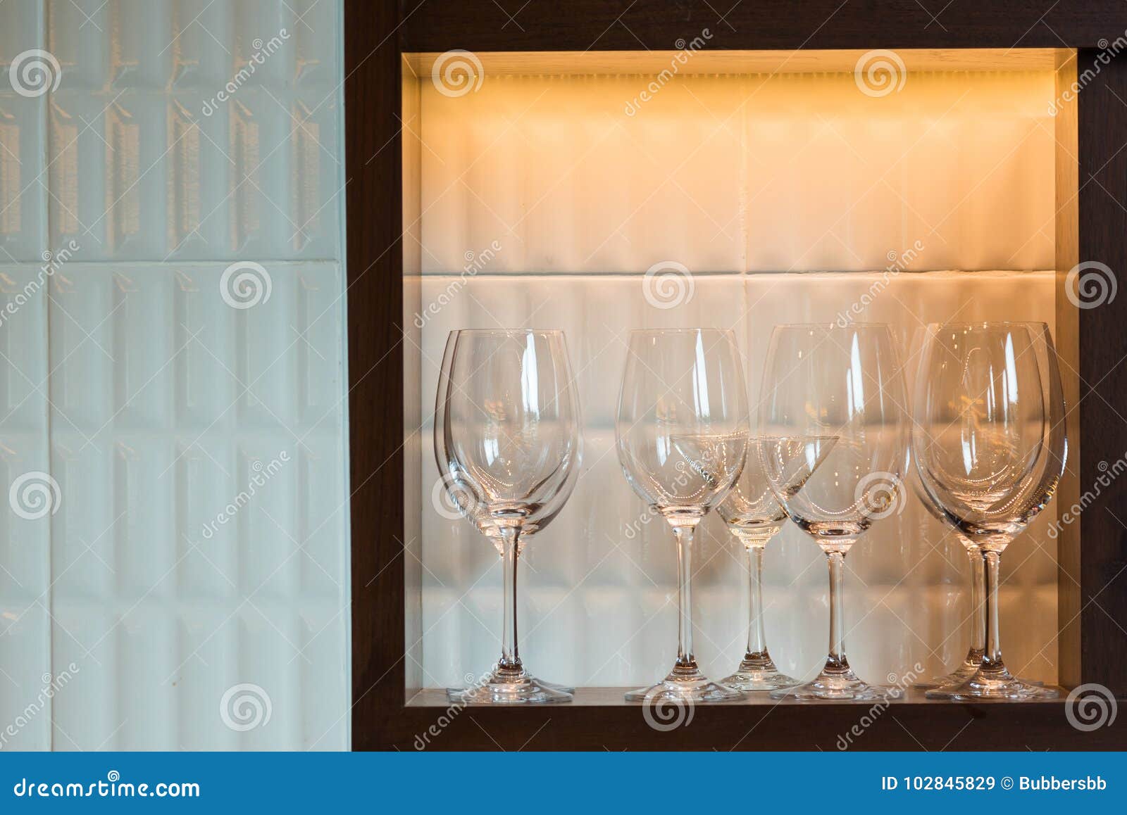 Row of Wine Glasses on Bar Counter. Stock Image Image of luxury