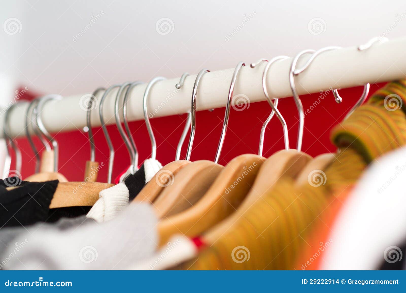 Row of Women S Clothes Hanging in Closet Stock Photo Image of