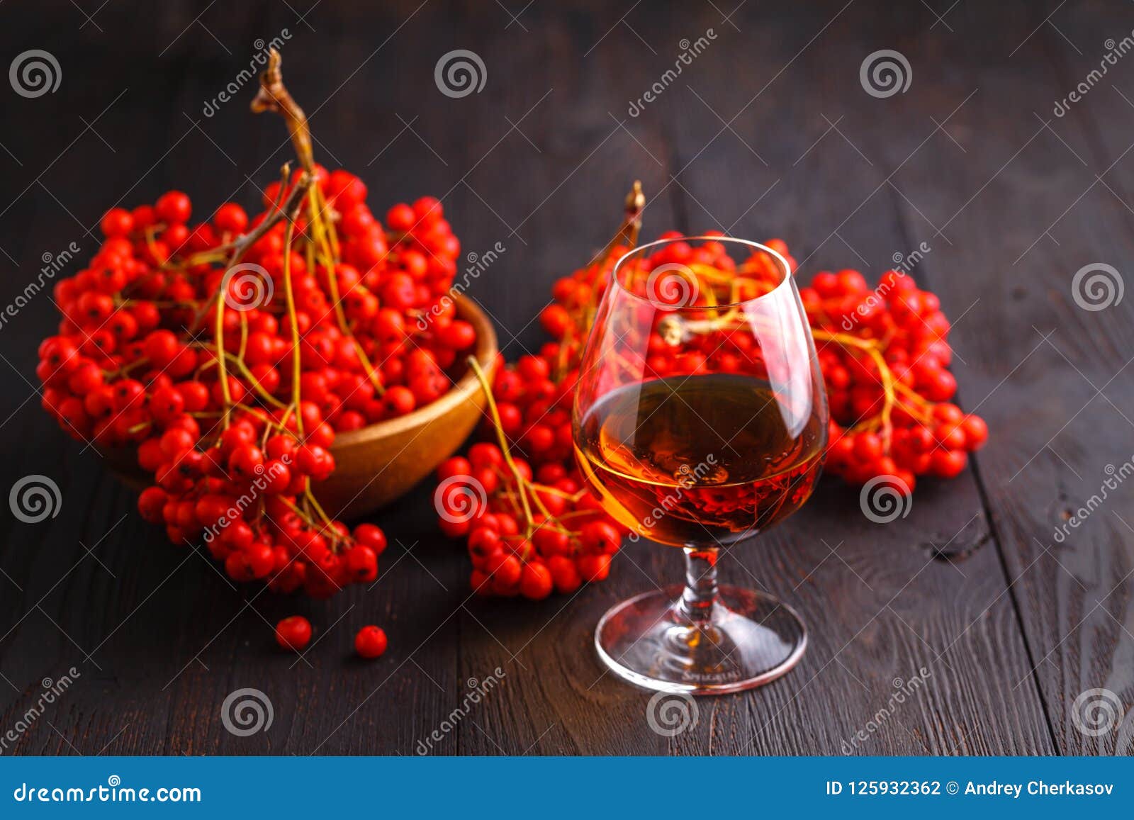 Rowan Tincture of Alcohol in Glass, Concept Handmade Alco Stock Photo ...