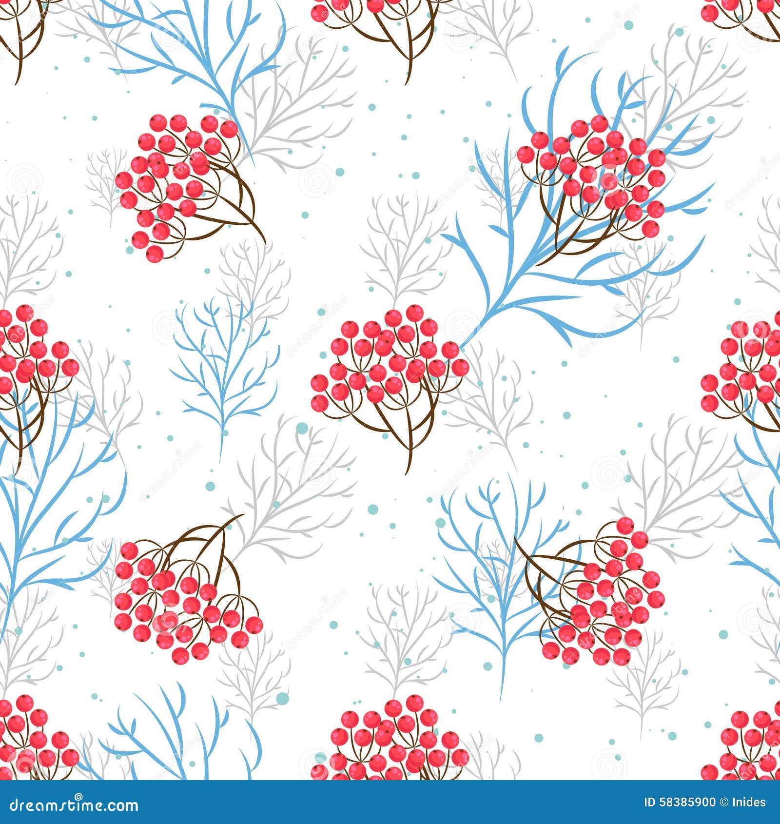 rowanberry branch seamless pattern.  background