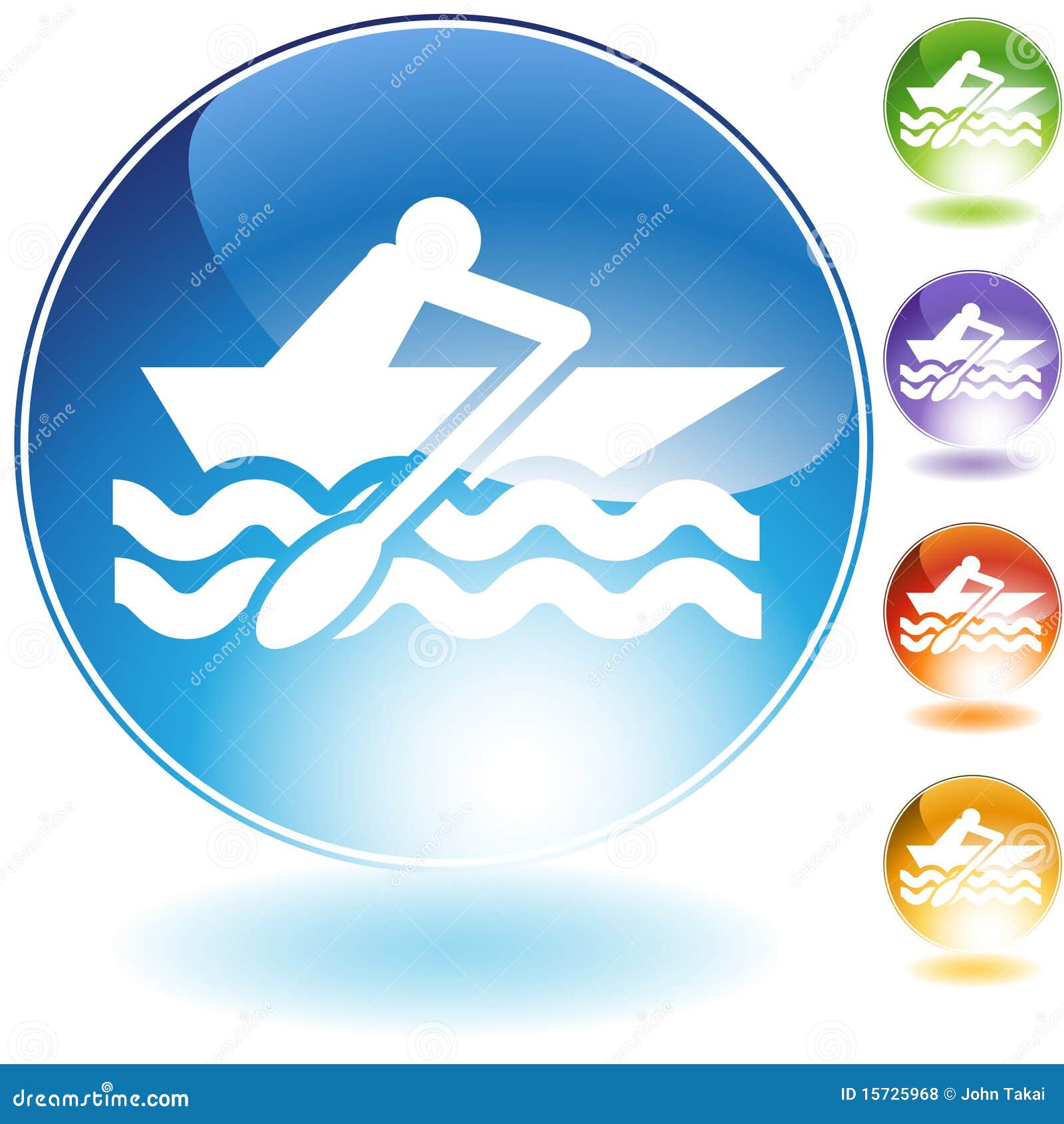 Rowboat Crystal Icon stock vector. Illustration of blue - 15725968