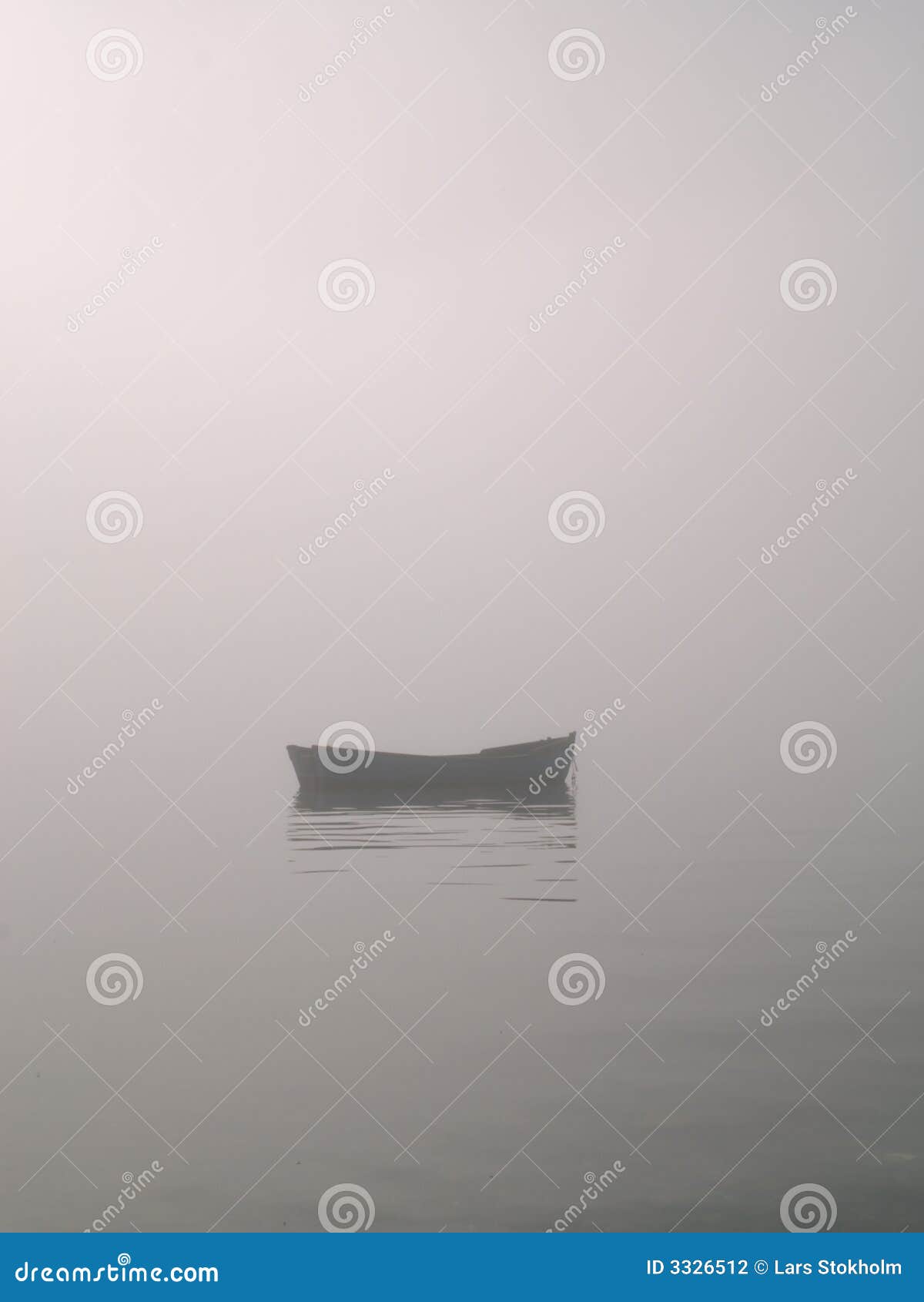 rowboat in fog