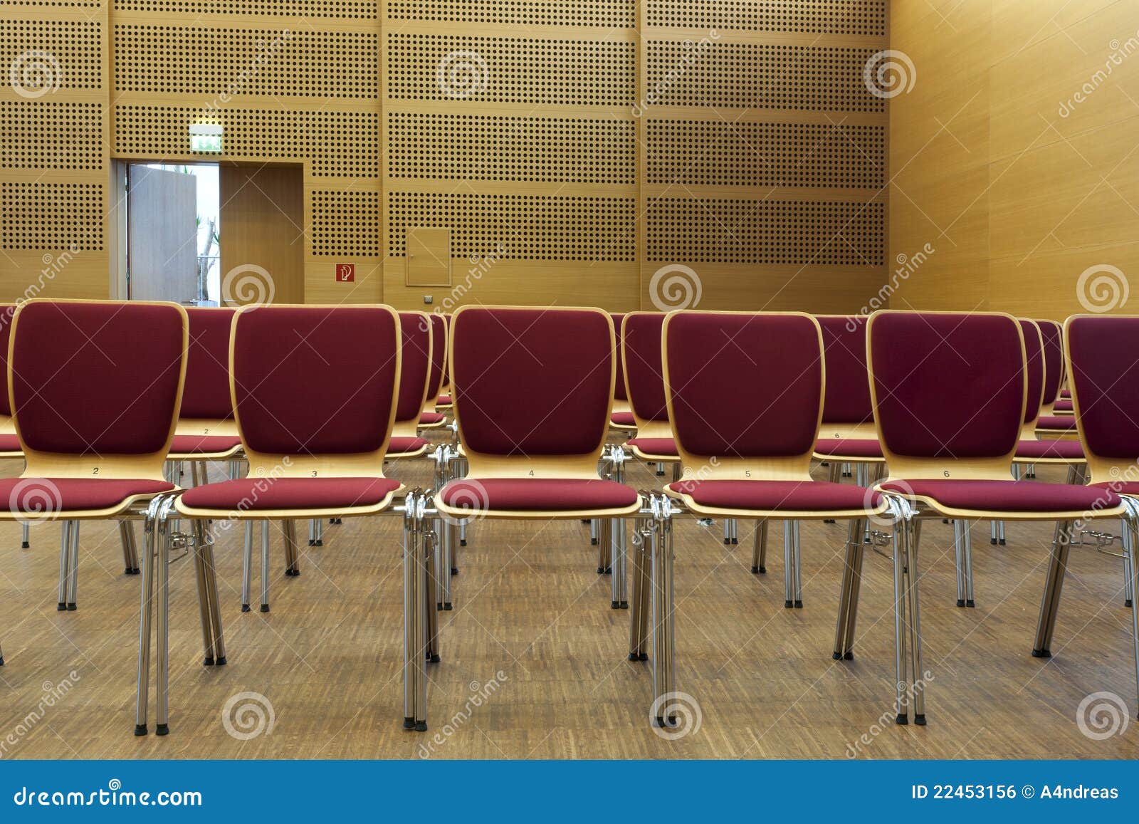 Rowed Chairs in a Wooden Concert Hall Stock Photo Image of