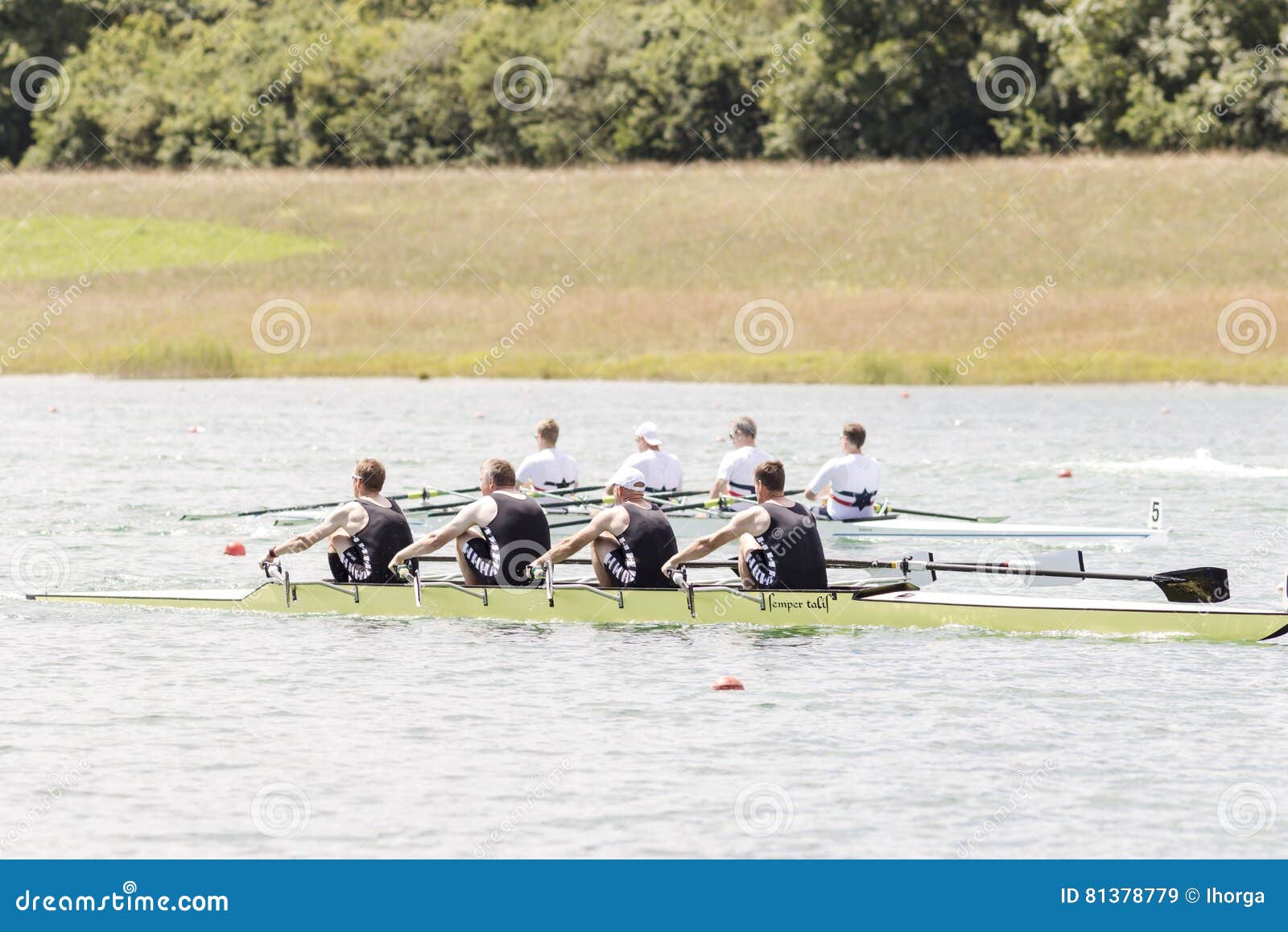 Rowers in Rowing Boats in a Lake Editorial Stock Image Image of canoe
