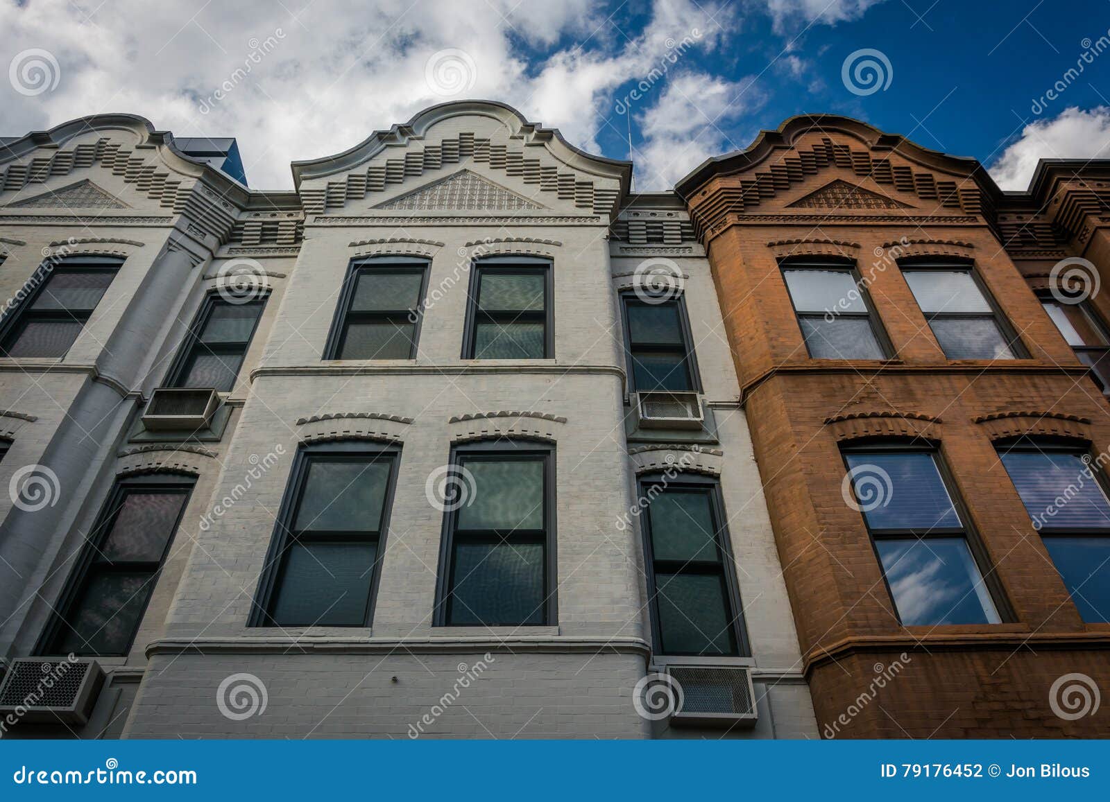 Rowhouses in Foggy Bottom, Washington, DC. Stock Photo Image of