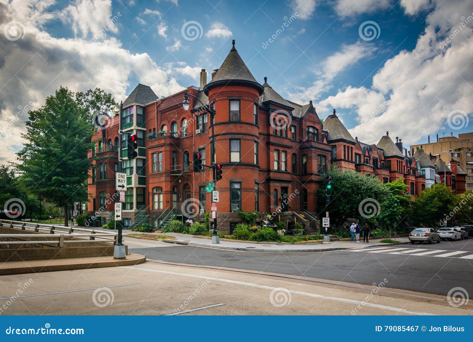Rowhouses at Washington Circle, Washington, DC. Stock Image Image of