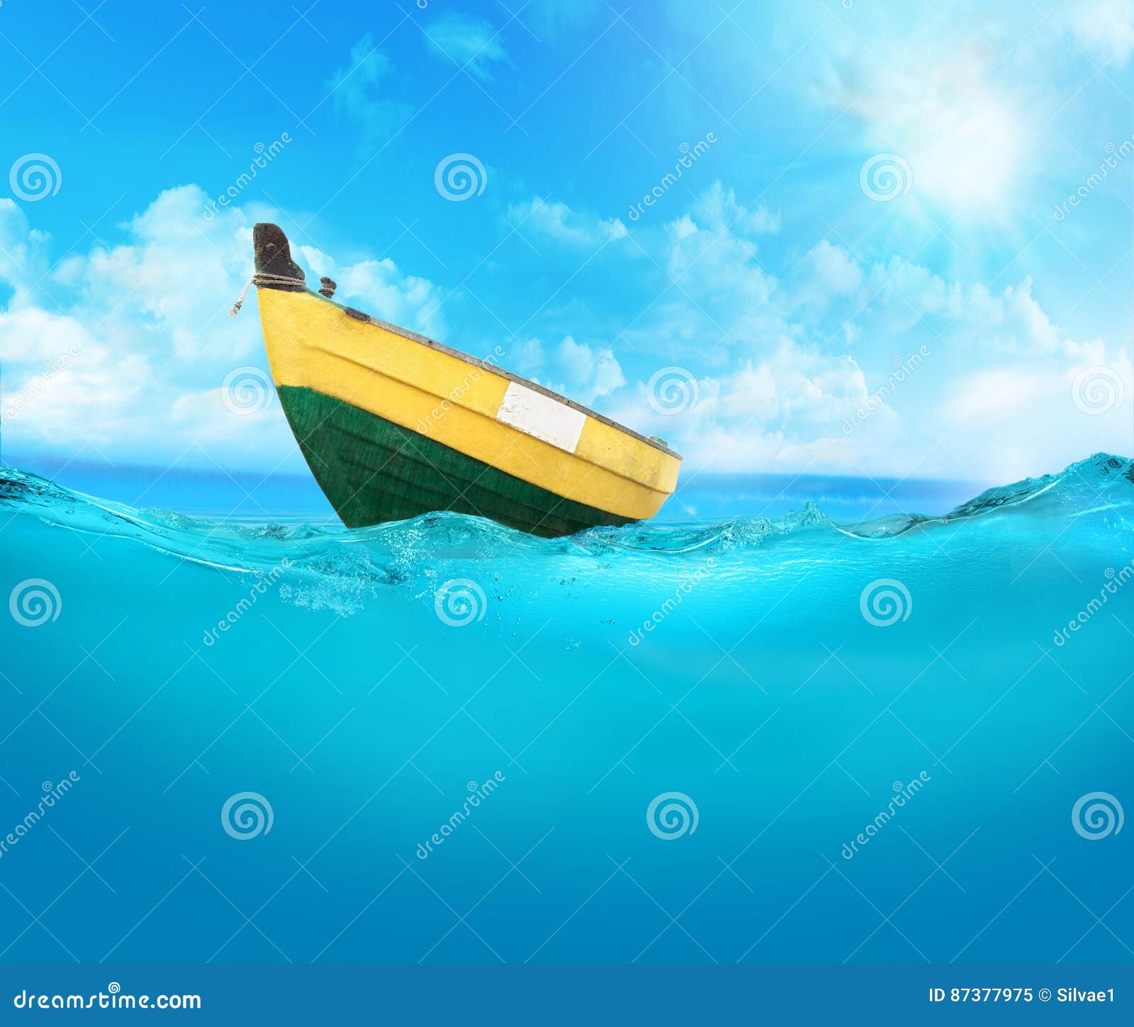 Rowing boat on the sea. stock image. Image of pacific 87377975