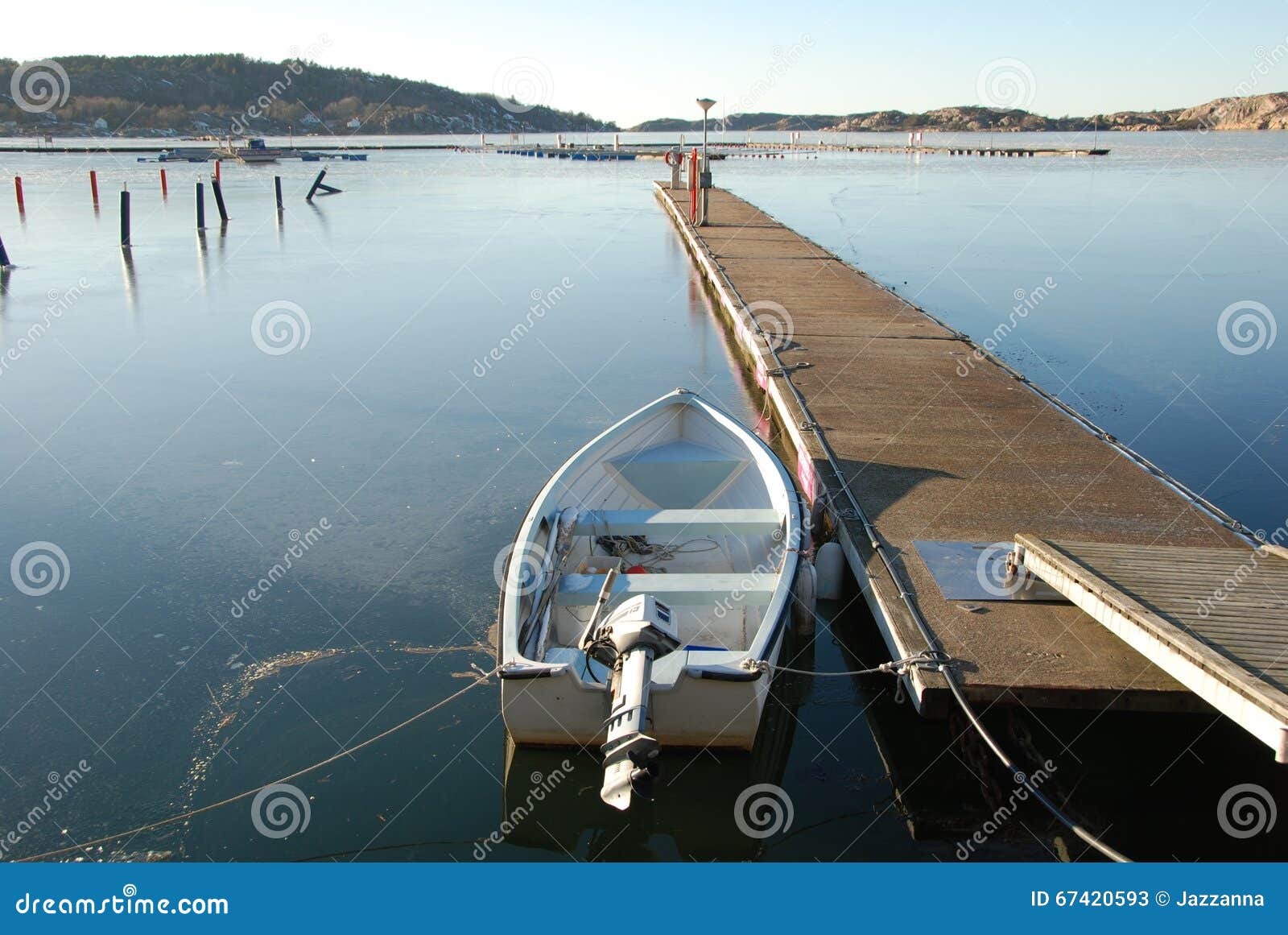 Rowing boat in winter stock image. Image of blue, ocean 67420593