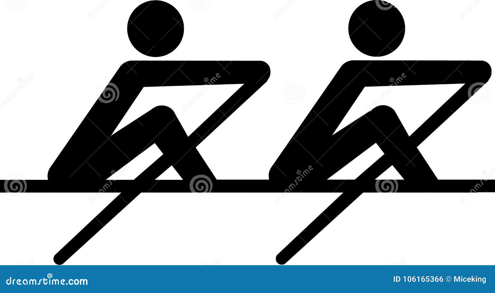 Rowing Icon coxless pair stock vector. Illustration of silhouette