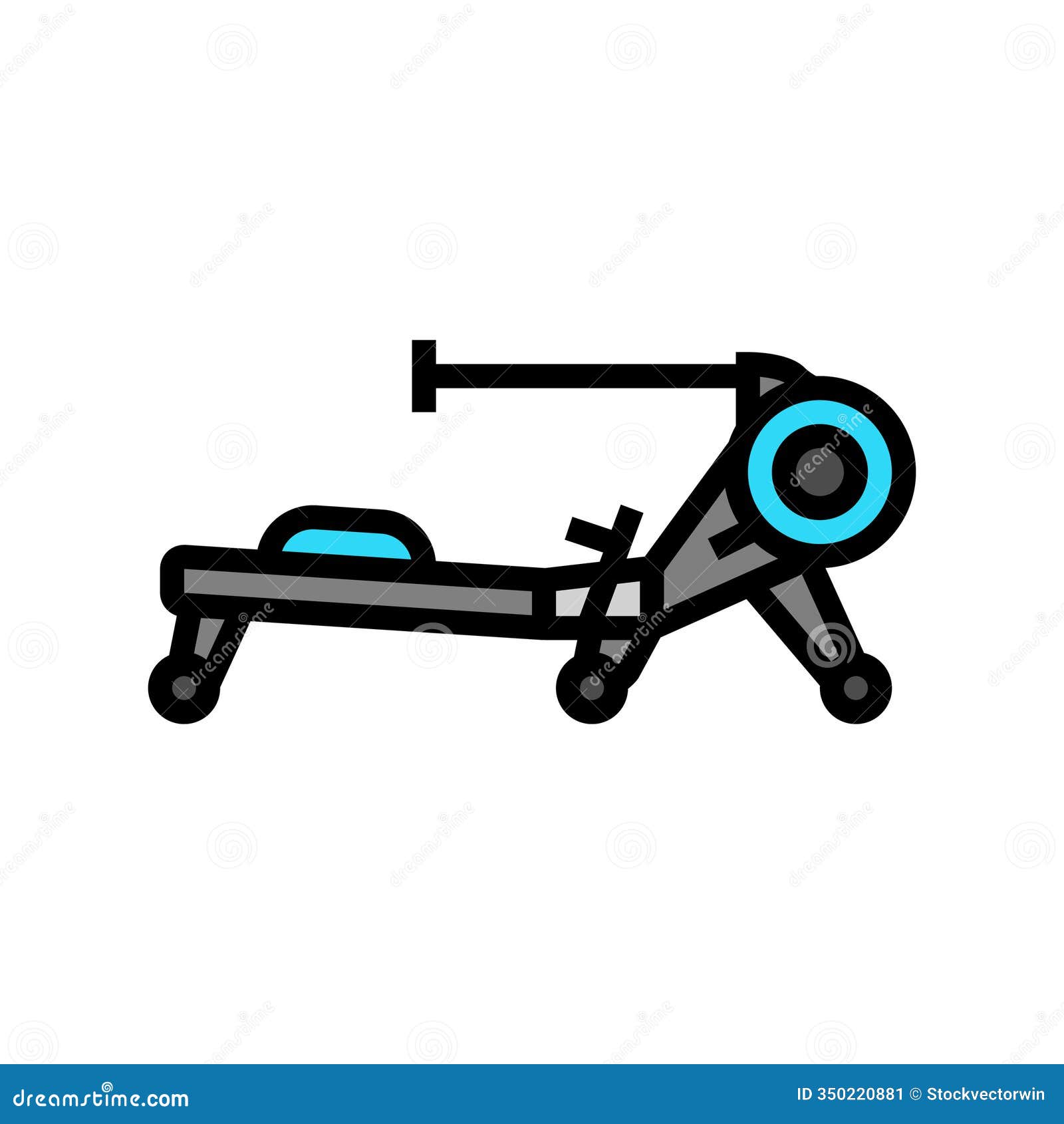 rowing machine fitness tool color icon  