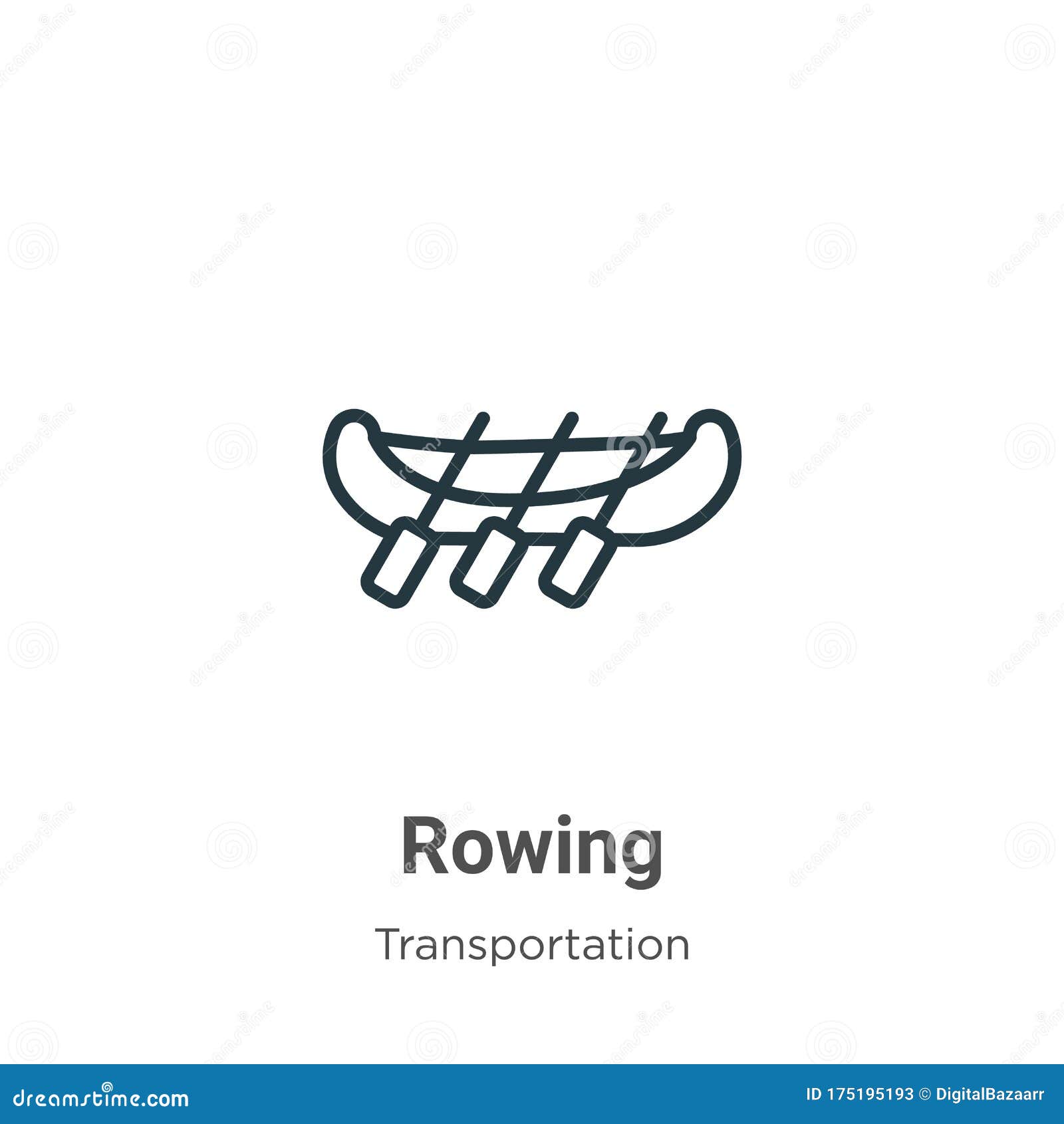 rowing outline  icon. thin line black rowing icon, flat  simple   from editable transport aytan