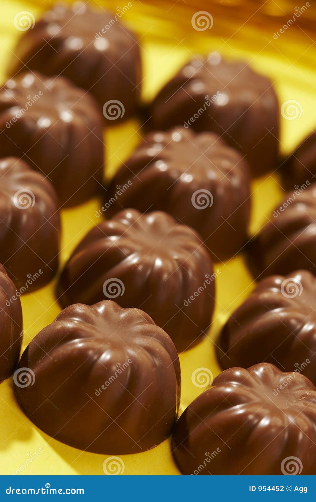 rows appetizing chocolate bonbon