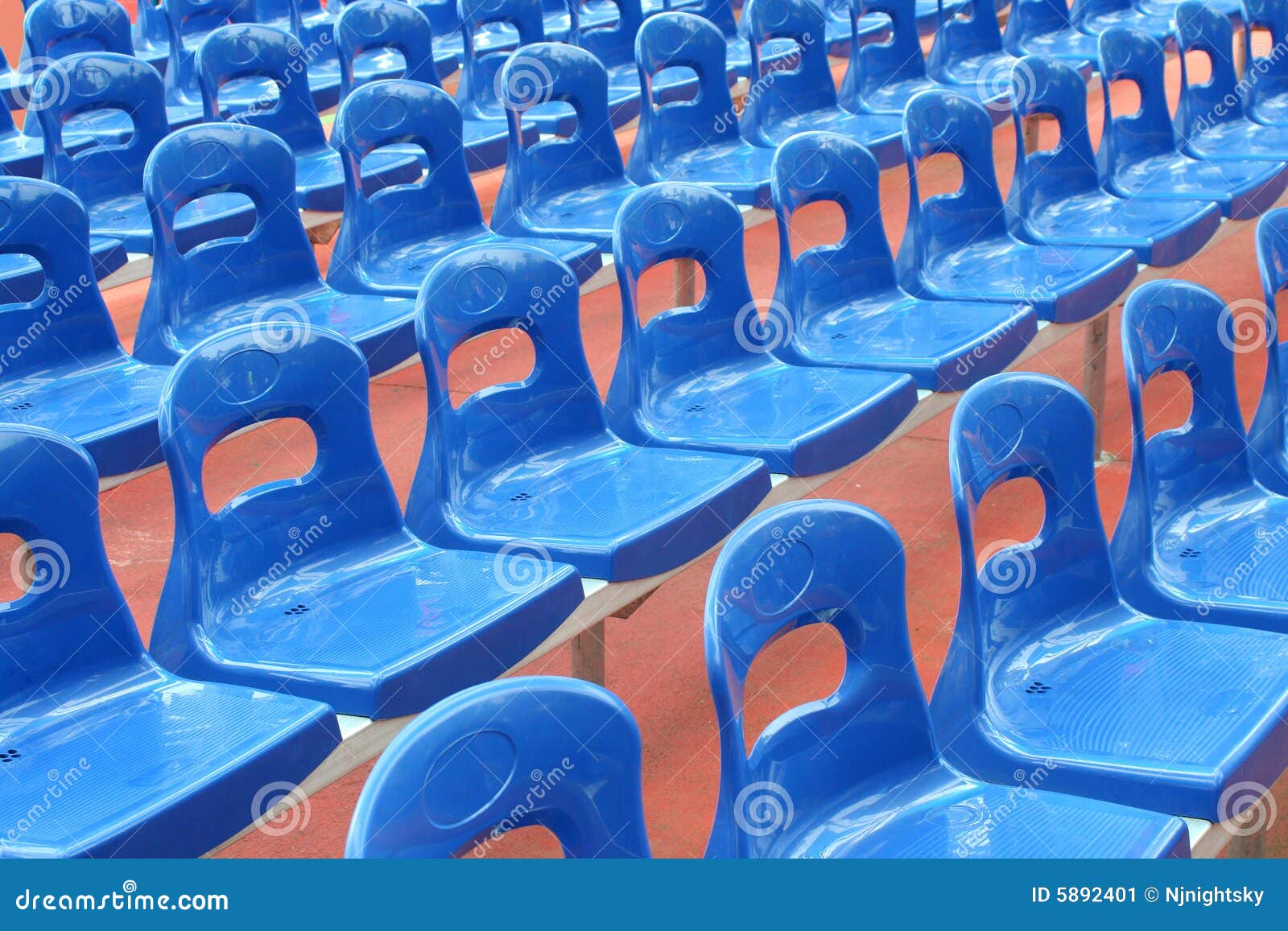 Rows Of Blue Stadium Seats Picture. Image 5892401