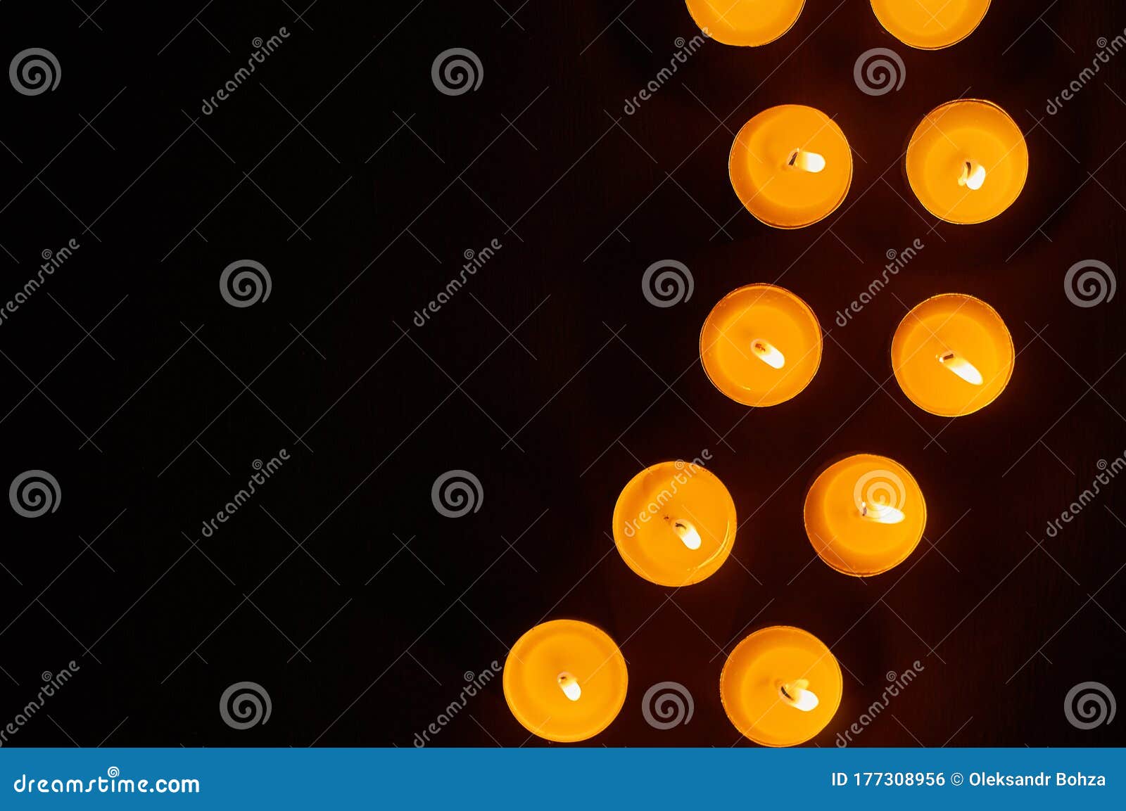 Rows of Burning Circle Candles Stock Photo Image of decoration