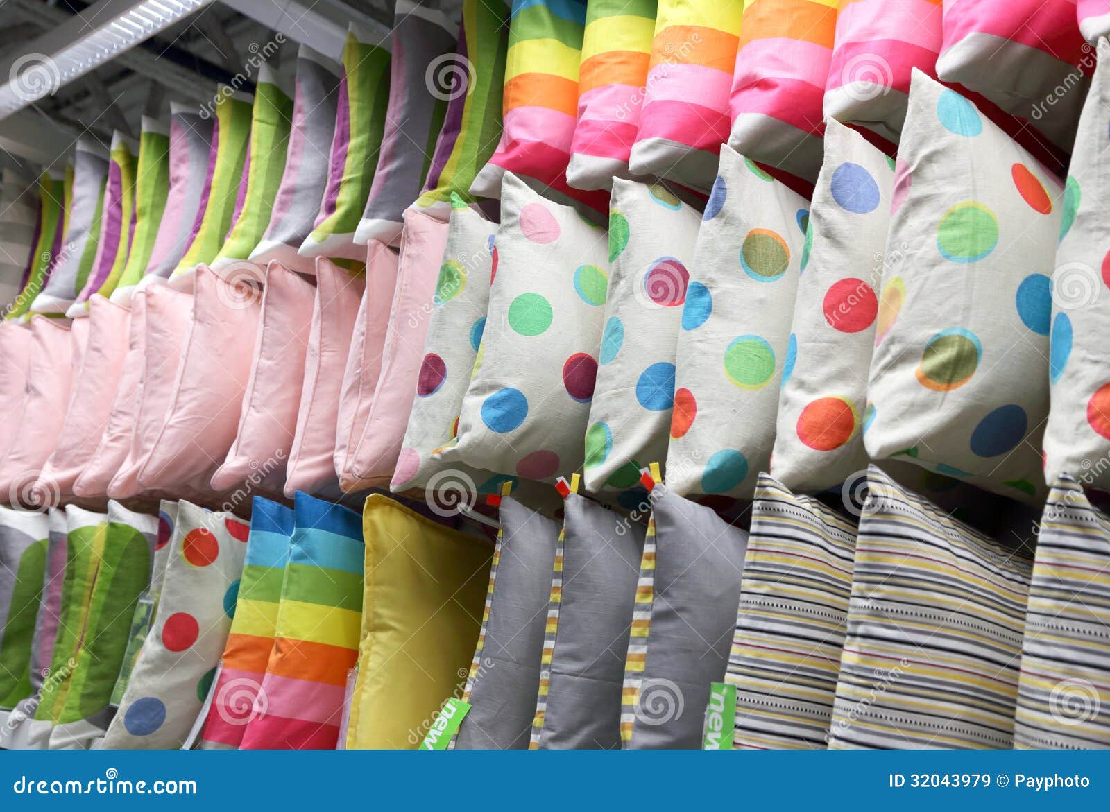 Rows of decorative pillows stock image. Image of comfort 32043979