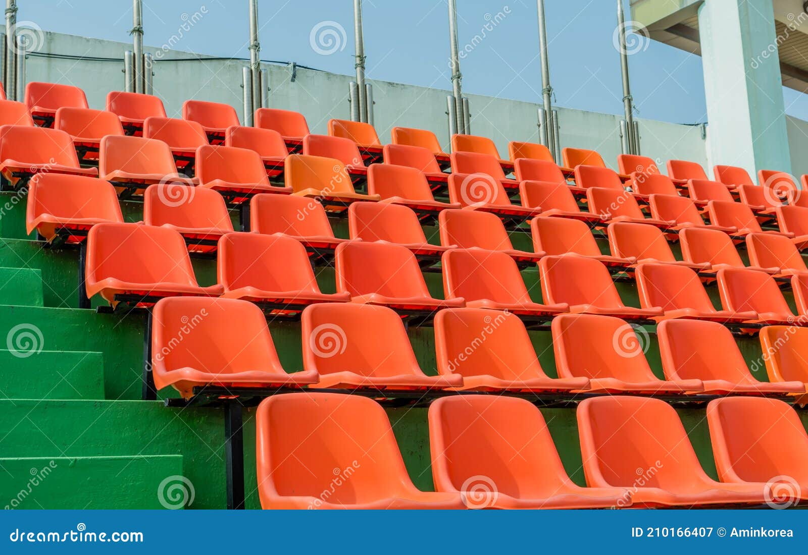 Empty Orange Stadium Seats at Sports Complex Stock Image - Image of ...