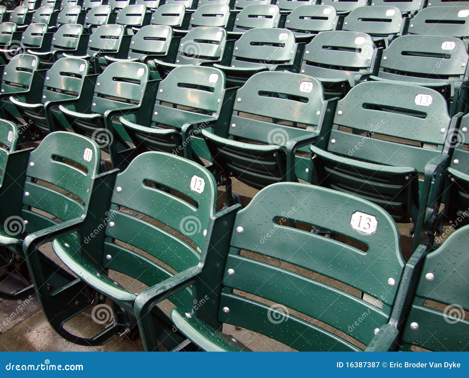 Green Stadium Chairs RoyaltyFree Stock Photography