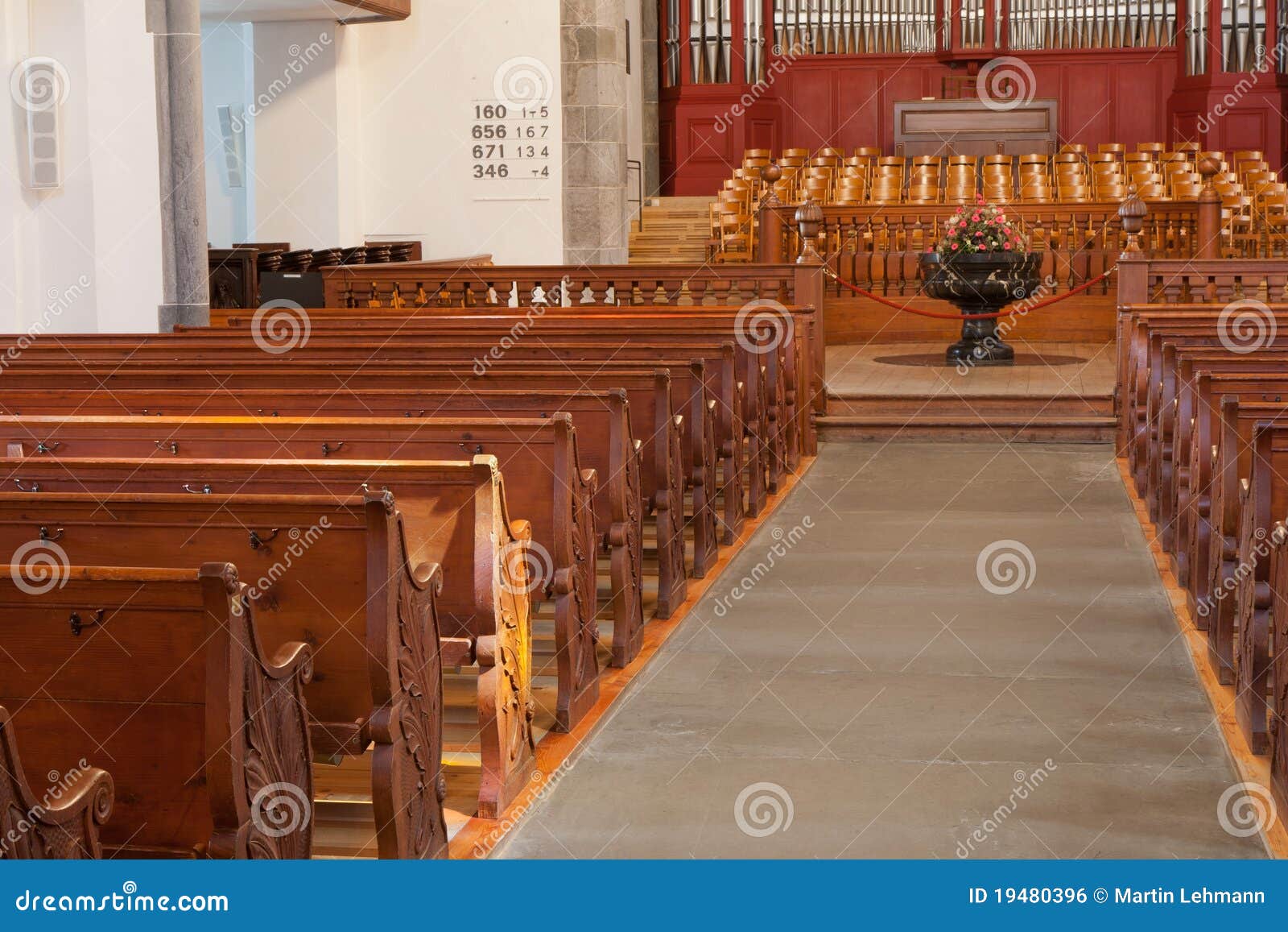 Rows of Empty Wooden Church Benches Stock Photo Image of mass