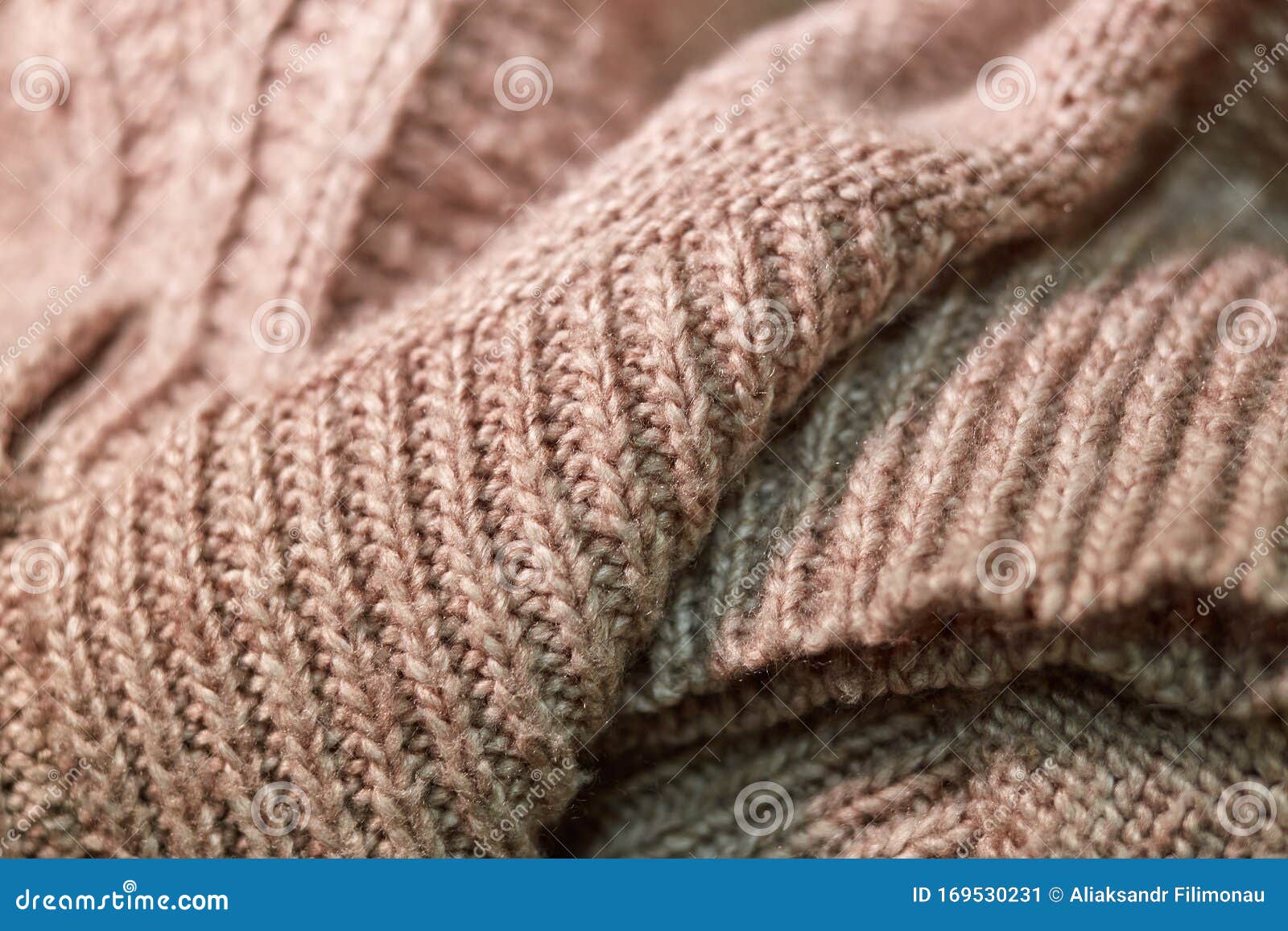Rows of Folded Woolen Product Large Knitted Stock Image Image of