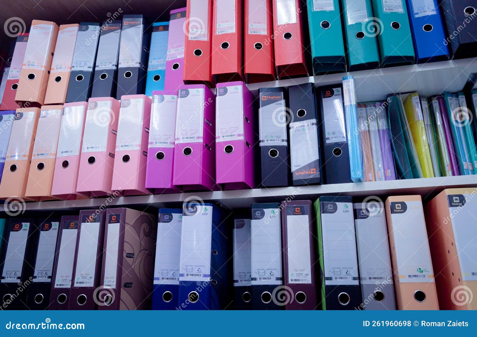 Rows of Folders for Bookkeeping Lie on a Shelf Stock Photo Image of book, archive 261960698