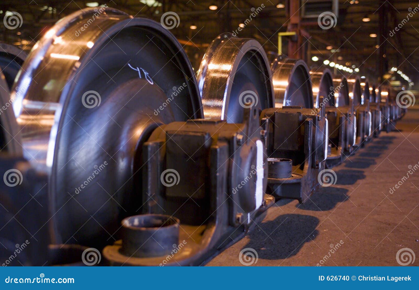 Rows of giant trainwheels stock photo. Image of work, technology 626740