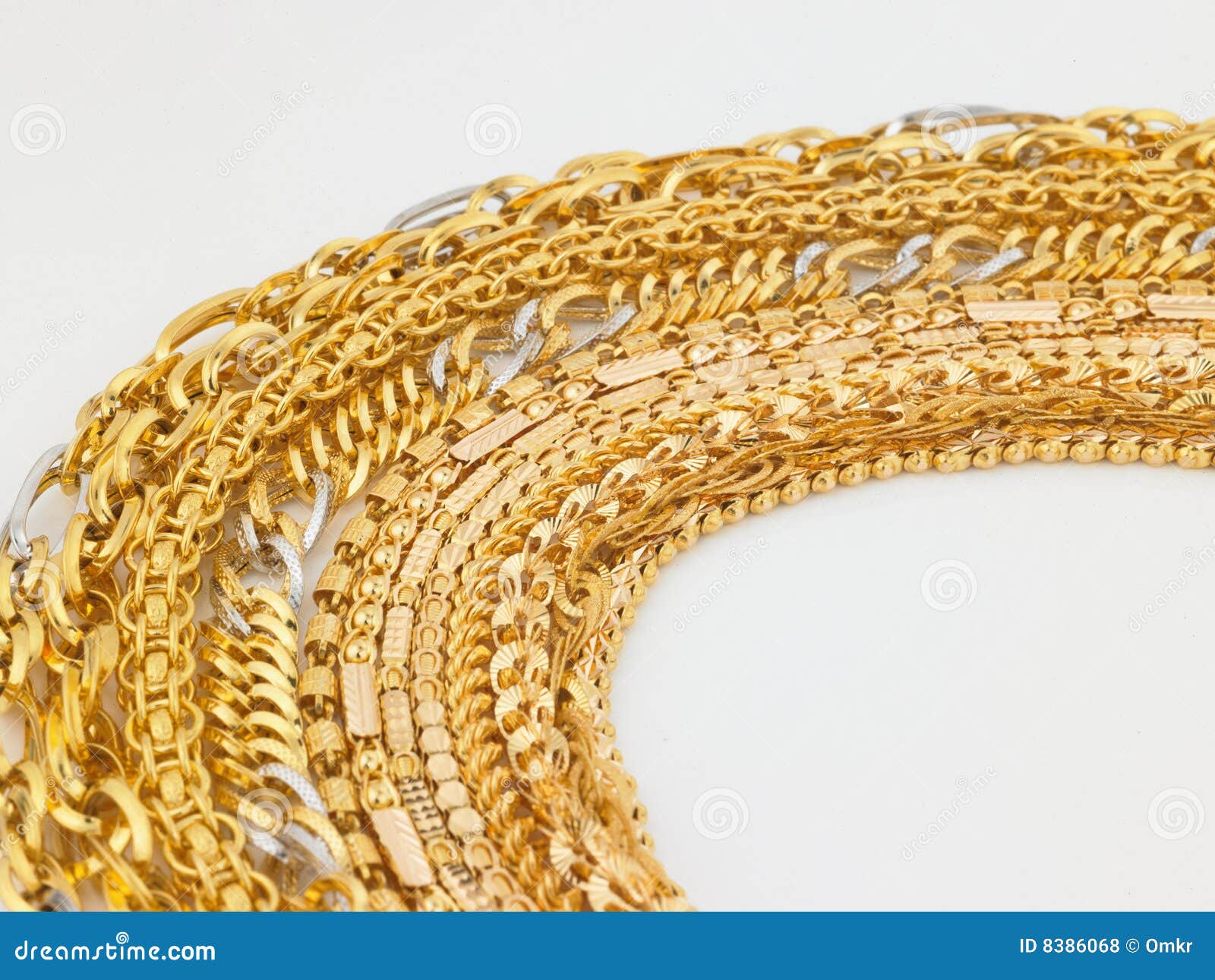 Rows of gold chains stock photo. Image of handmade, background 8386068