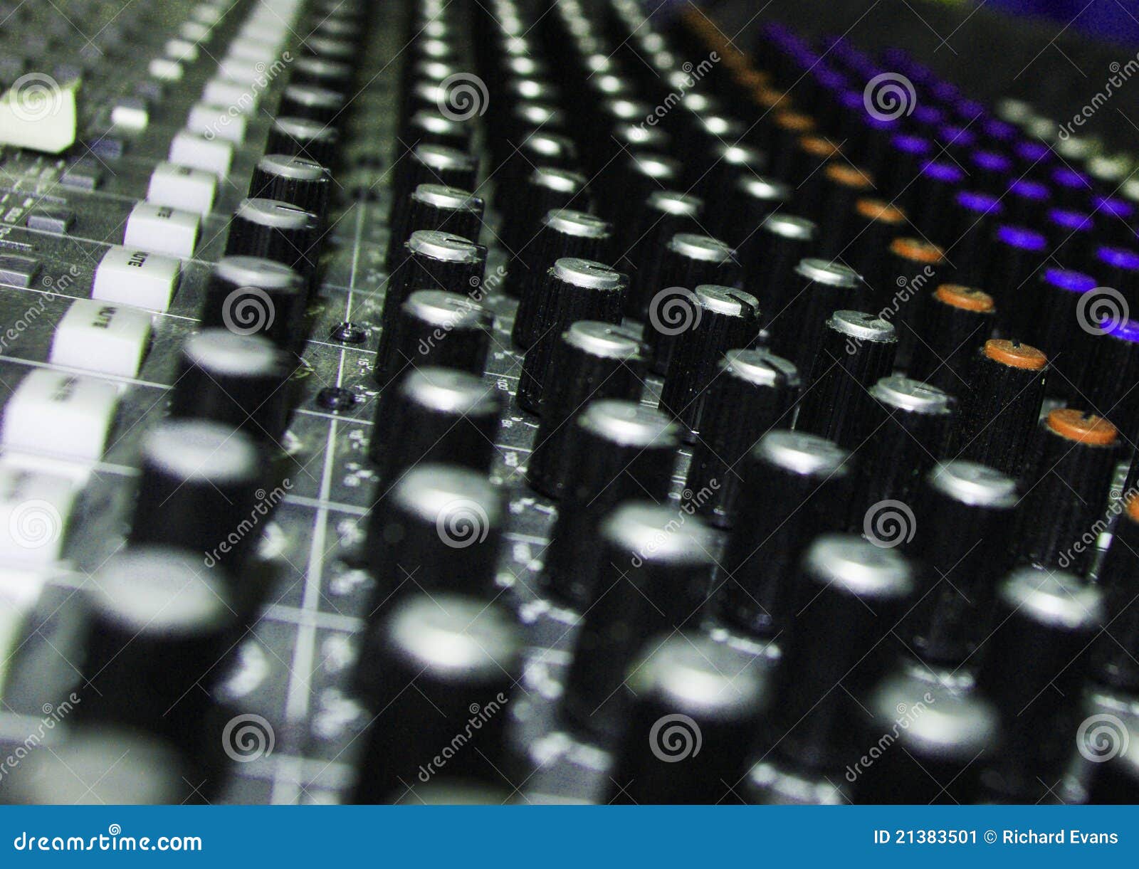Rows of Knobs on Soundboard Stock Image Image of audio, equalizer