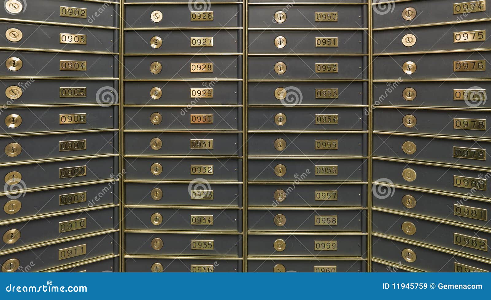rows of luxurious safe deposit boxes