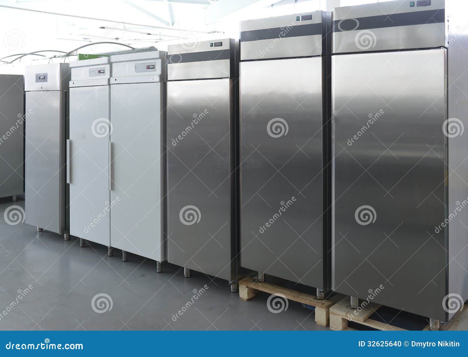 Rows of modern fridges stock photo. Image of design, sale 32625640