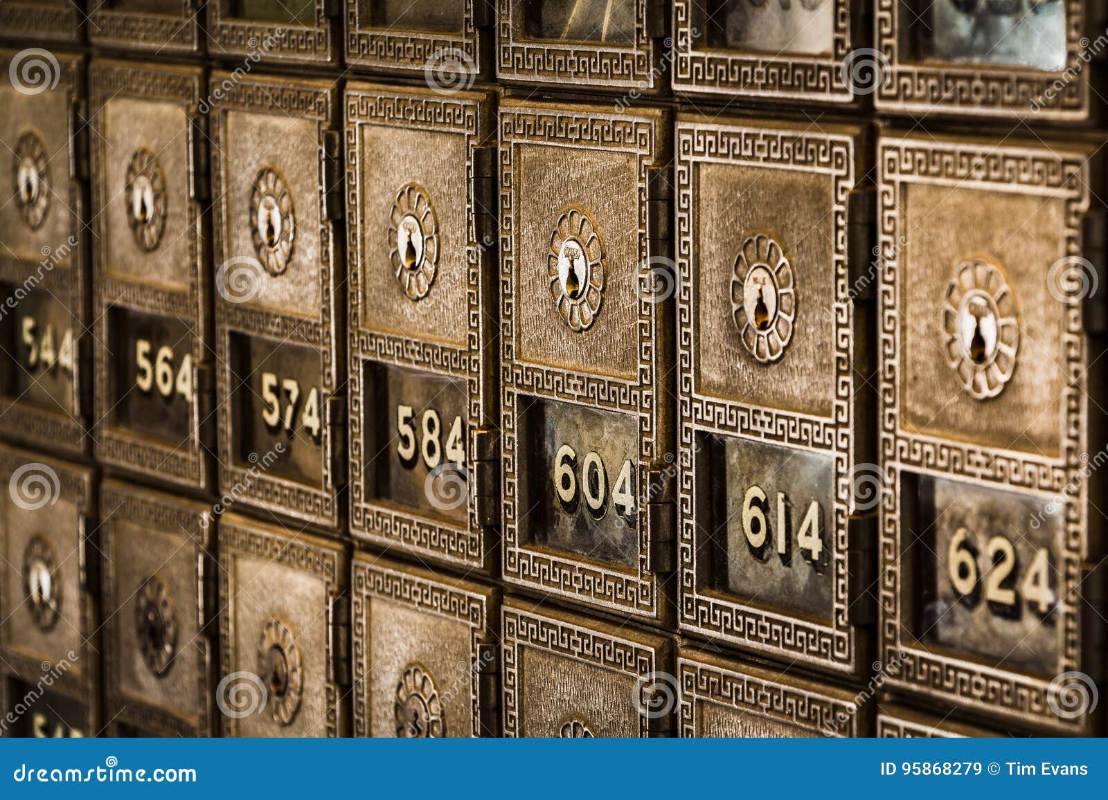 Rows of Old-Fashioned Post Office Boxes Stock Image - Image of doors, post:  95868279