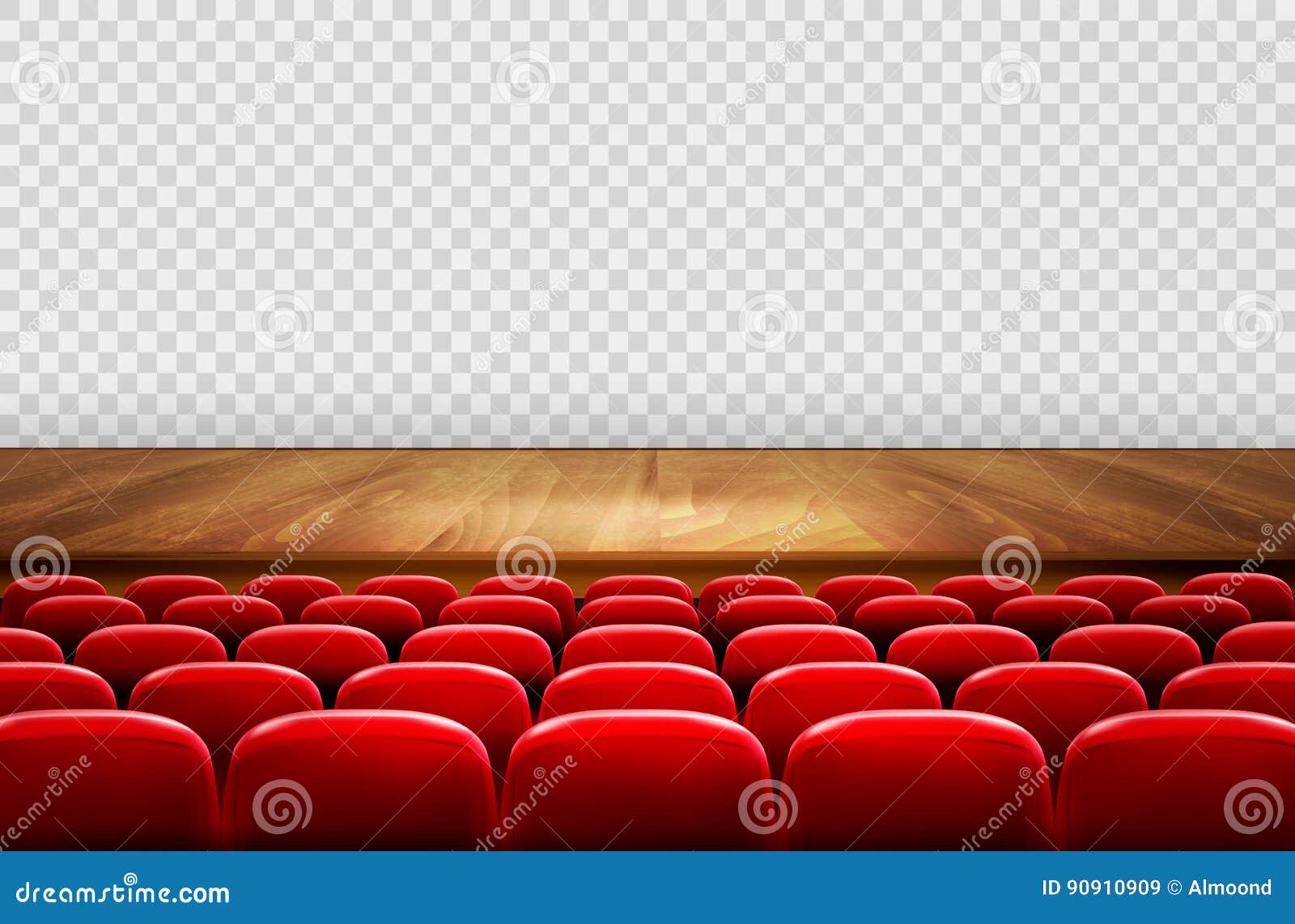 Rows of Red Cinema or Theater Seats in Front Stock Vector - Illustration of  culture, musical: 90910909