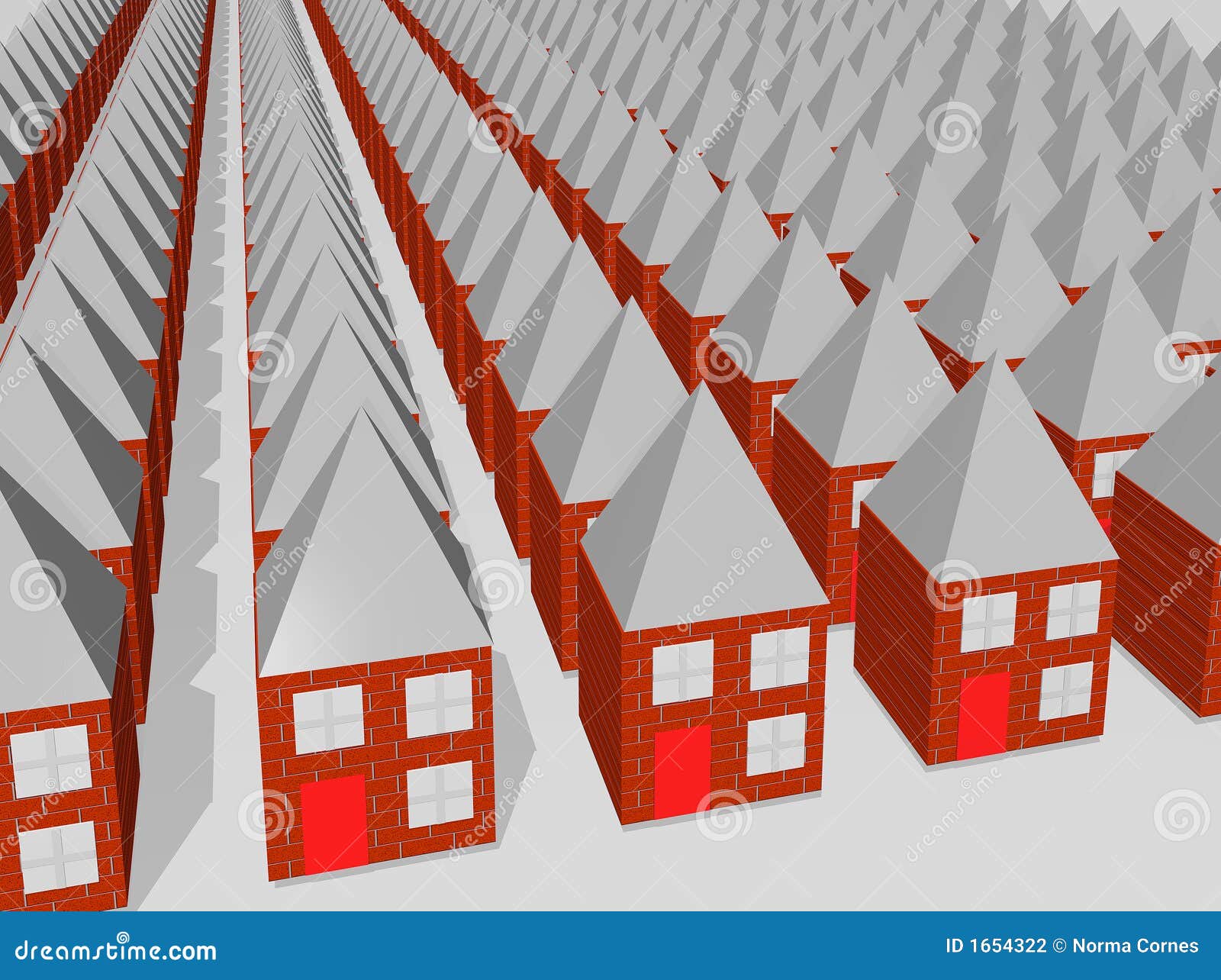 Rows Of Same Houses Stock Illustration Illustration Of Property