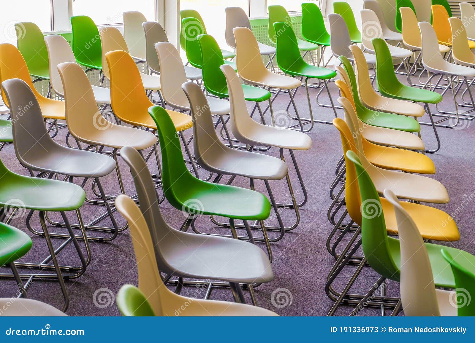 Rows of Seats in Assembly Hall Stock Image Image of inside, floor