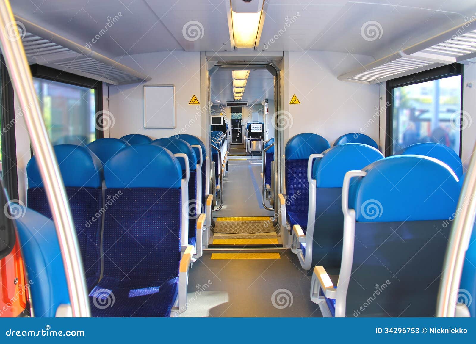 Rows of Seats in a Train Car. Stock Image Image of business, floor 34296753