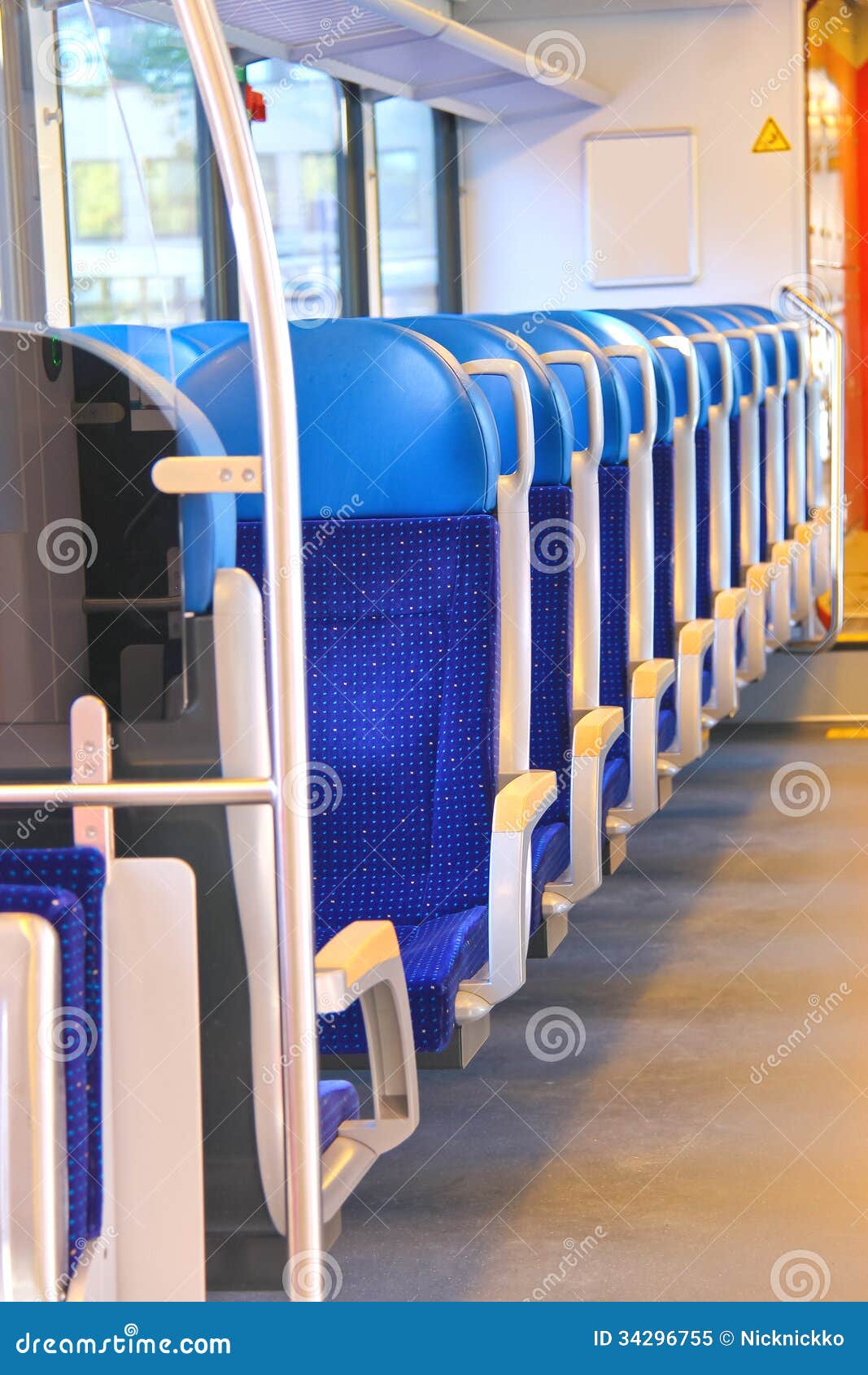 Rows of Seats in a Train Car. Stock Image Image of metal, rail 34296755