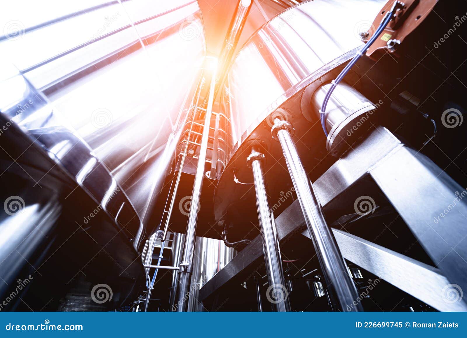 Rows of Steel Tanks for Beer Fermentation and Maturation in a Craft Brewery Stock Image Image