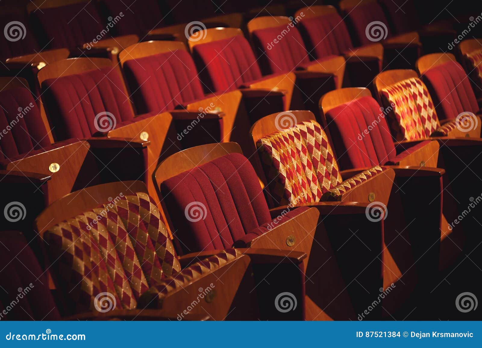 Rows of Theater Seats stock photo. Image of light, place 87521384